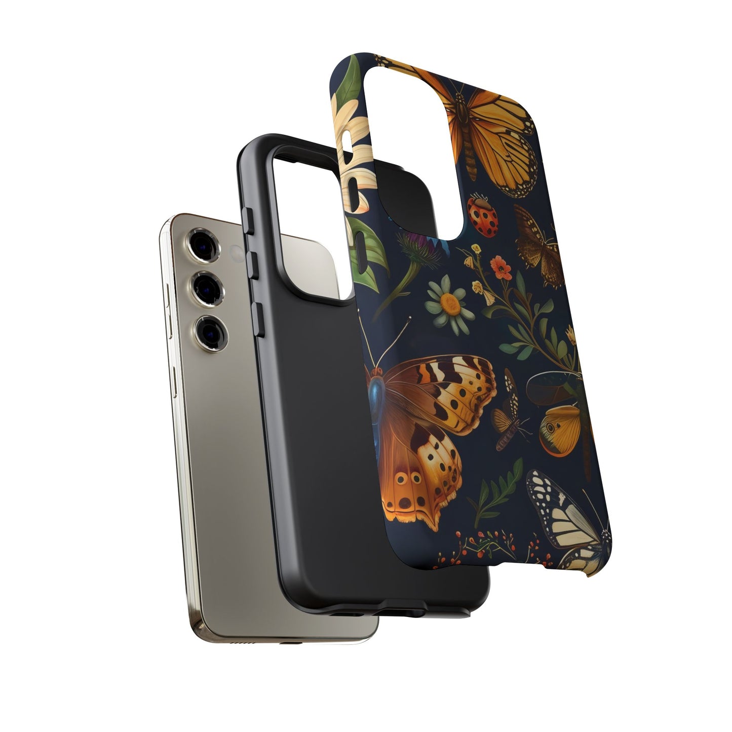 Nature-Inspired Phone Case | Floral Butterfly Design, Tough Phone Cover, Gift for Nature Lovers, Cute Butterfly Case, Home Decor