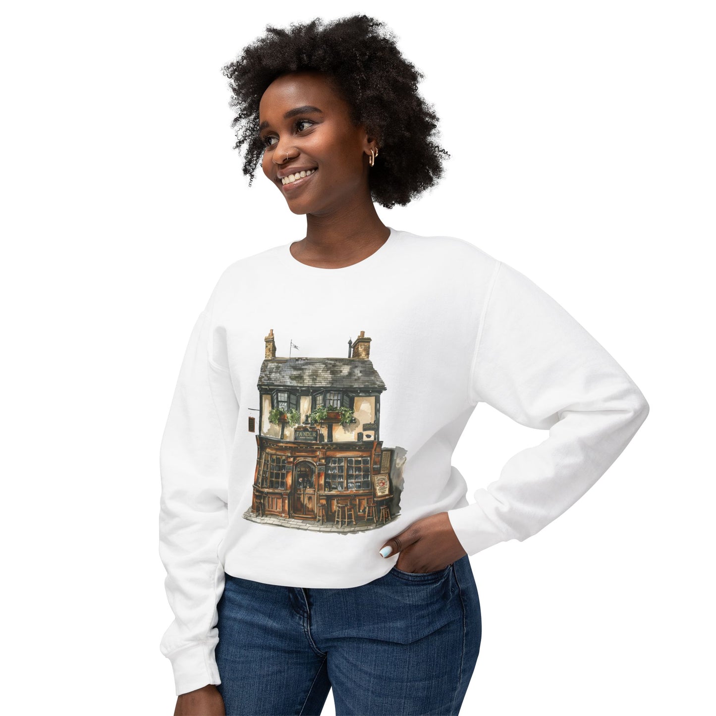 Unisex Lightweight Crewneck Sweatshirt - A British Village Dream