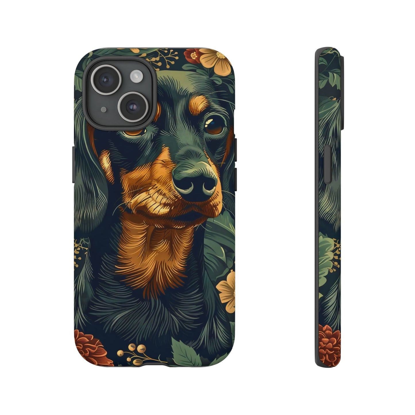 Dachshund Phone Case, Floral Pet Phone Cover, Dog Lover Gift, Tough Phone Case, Custom Dachshund Design, Unique Dog Owner Accessory