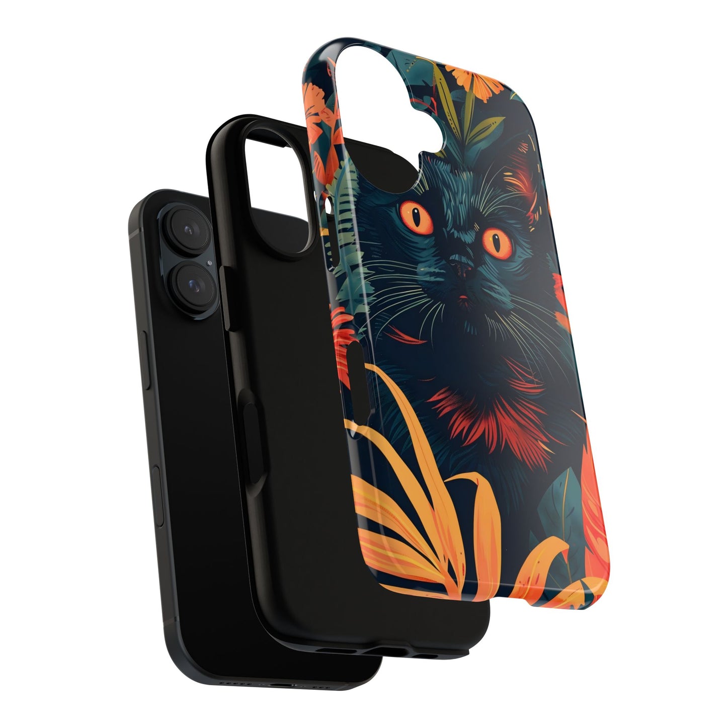 Feline Jungle iPhone Case - Tough and Unique Cat Design, Pet Lover Gift, Animal Phone Accessory, Nature Inspired, Halloween Style