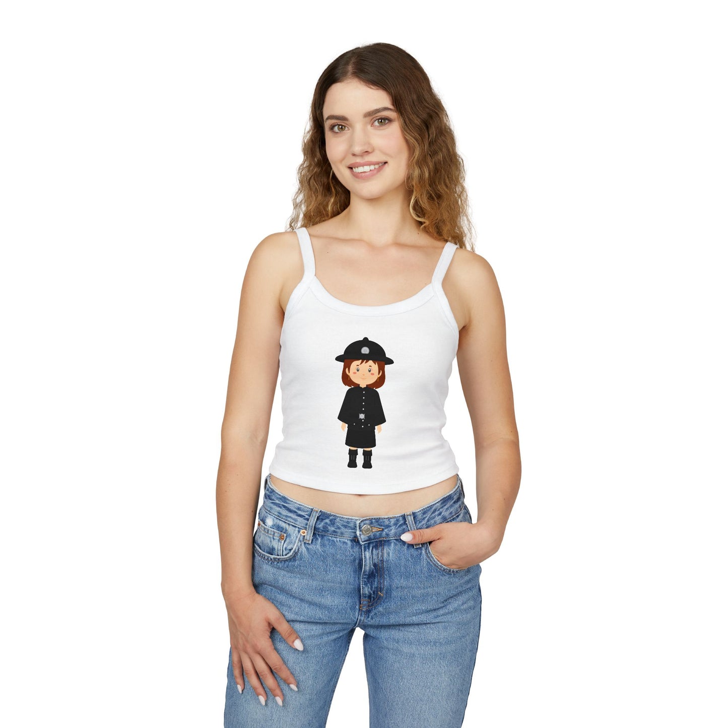Women's Spaghetti Strap Tank Top - British Soldier - Classic Military Elegance and Honor