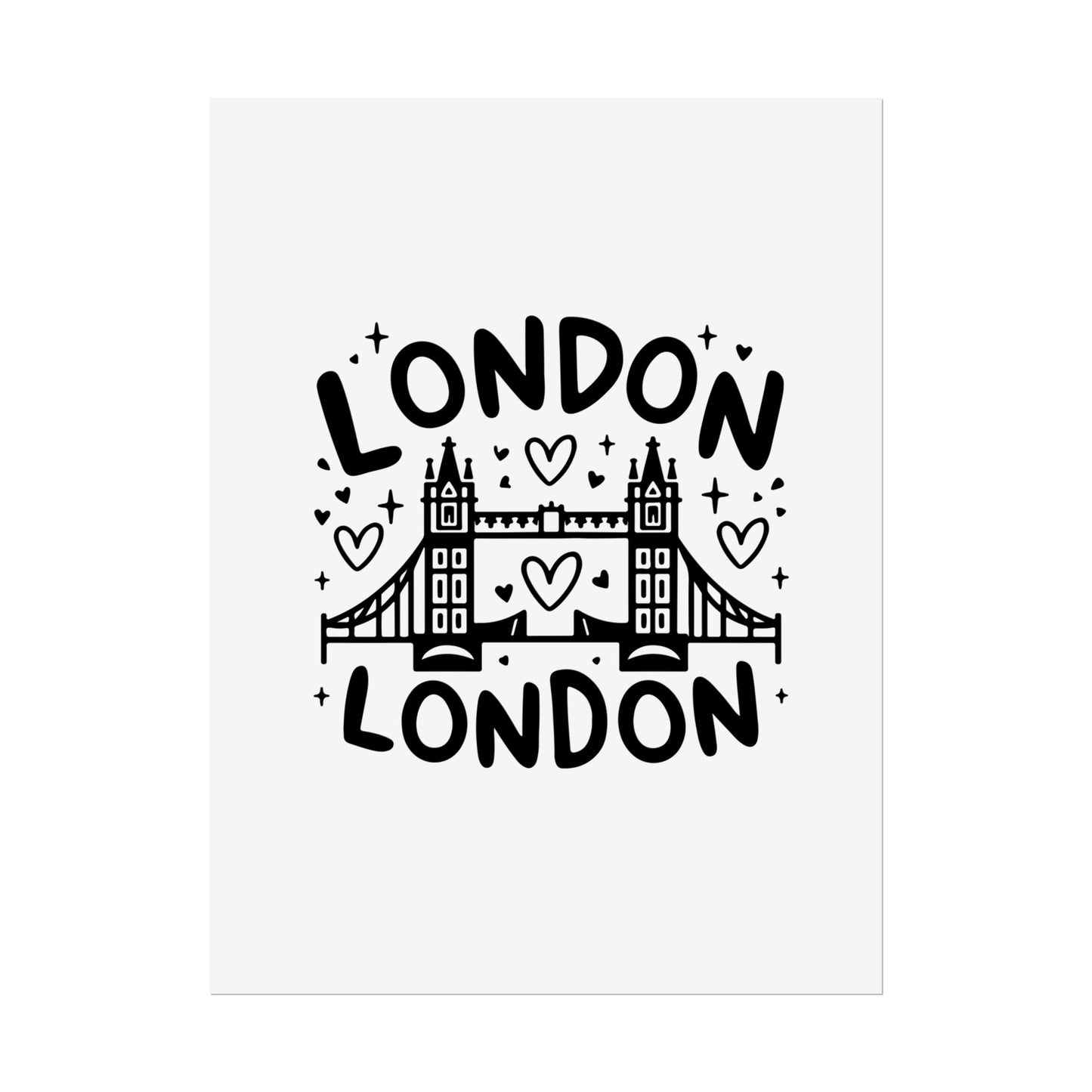 Charming London Rolled Poster for Home Decor, Wall Art, Travel Gift, Office Wall Decor, London Themed Decoration
