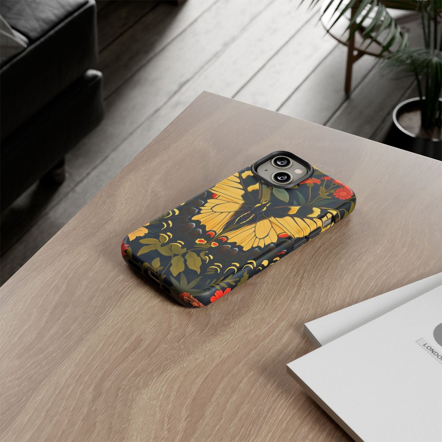 Butterfly Floral Phone Case, Tough Cases with Vibrant Design, Protective Cover for Nature Lovers, Gift for Her