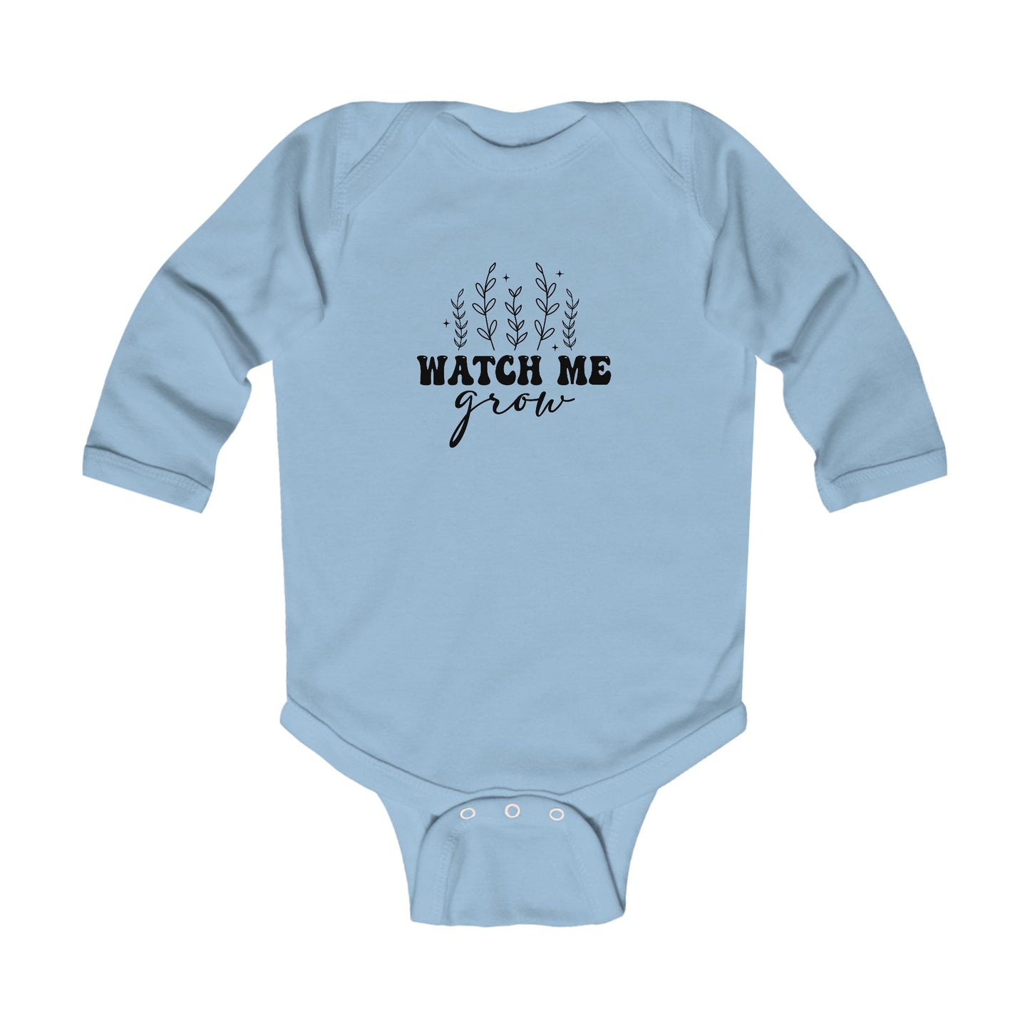 Watch Me Grow Infant Long Sleeve Bodysuit - Cute Baby Shower Gift