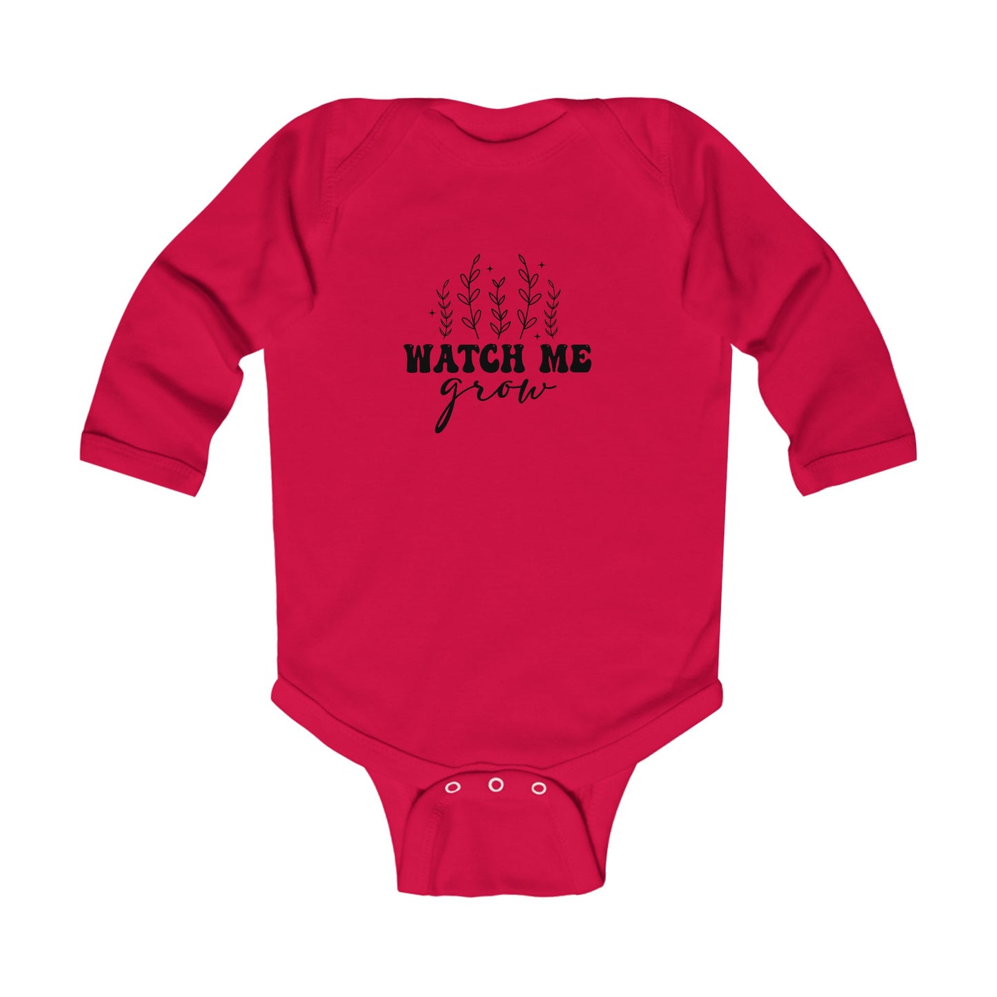 Watch Me Grow Infant Long Sleeve Bodysuit - Cute Baby Shower Gift