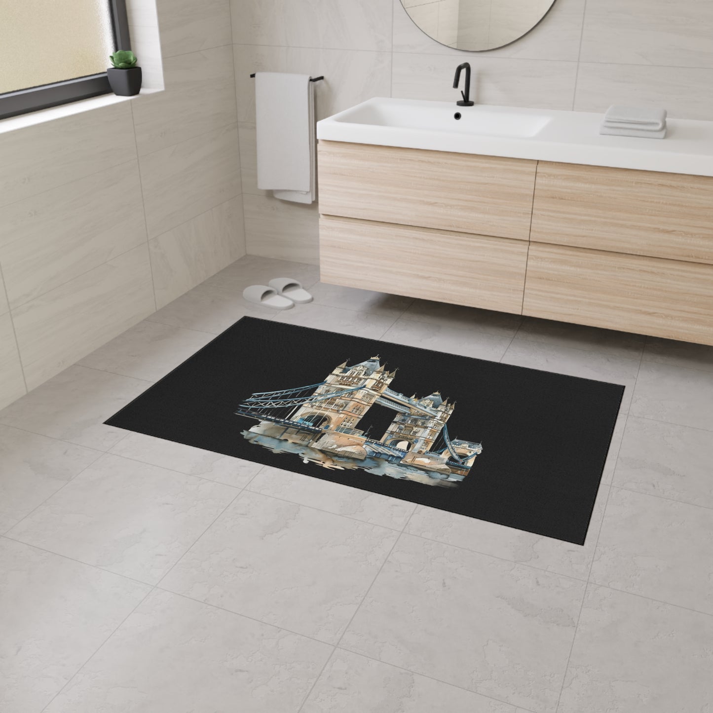Stylish Heavy Duty Floor Mat - London Bridge Design, Home Decor, Kitchen Mat, Entryway Rug, Unique Gift for Housewarming