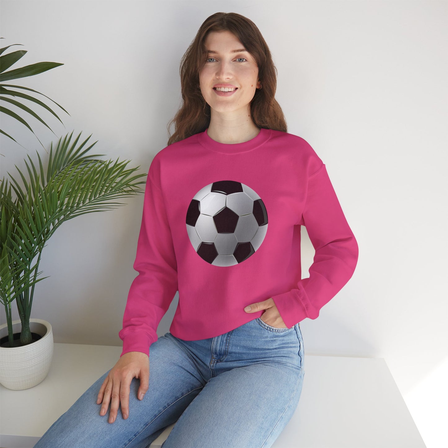 Unisex Heavy Blend™ Crewneck Sweatshirt - Dynamic Football Design - Sports Passion and Energy