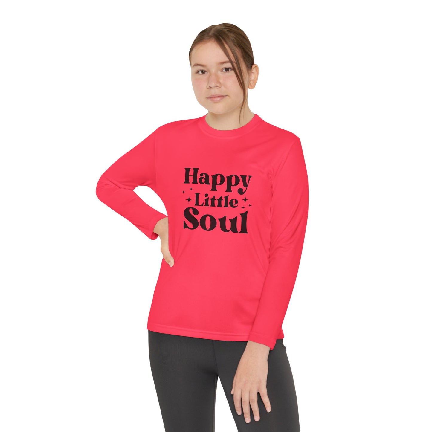 Youth Long Sleeve Competitor Tee - Cute Happy Little Soul Sublimation Graphic