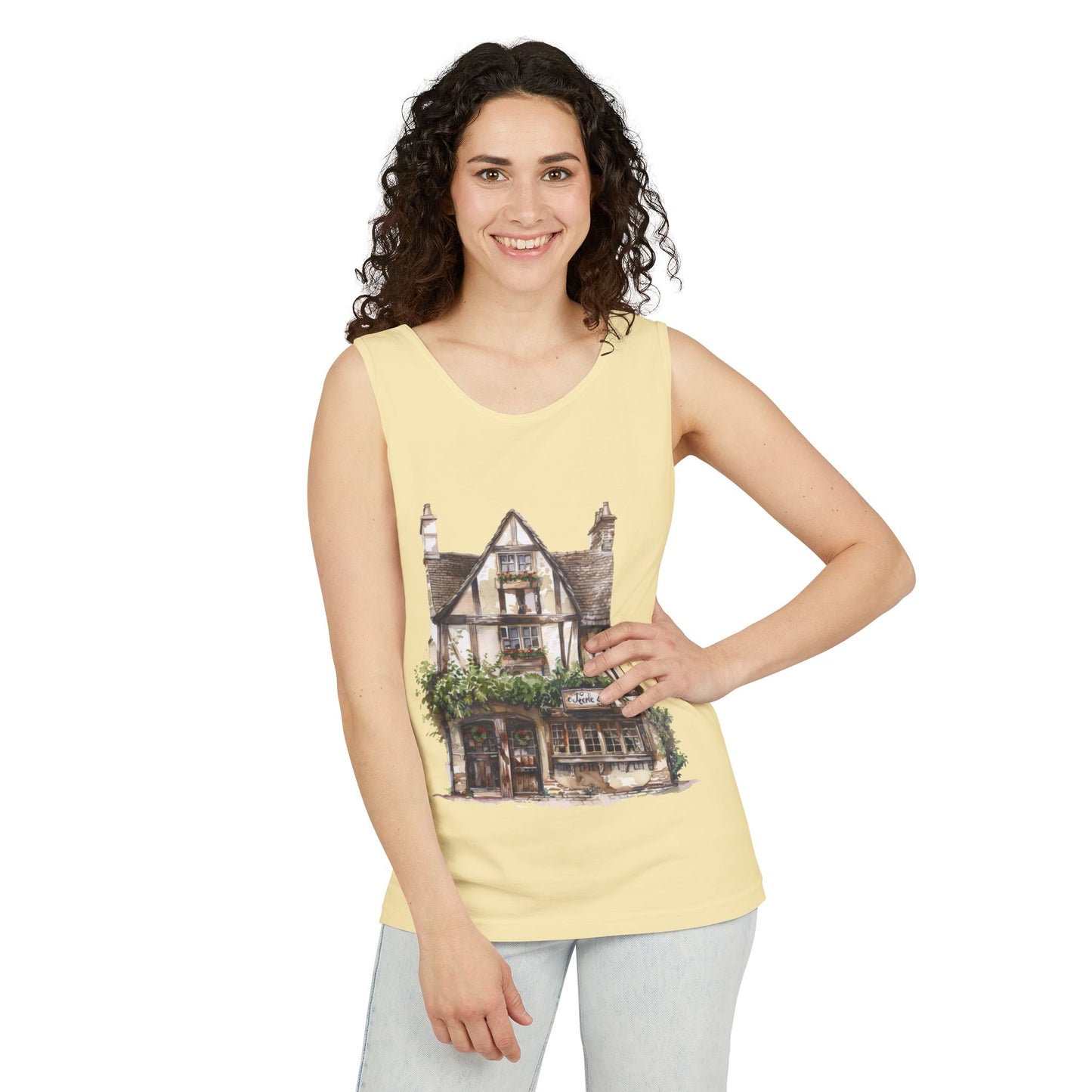 Unisex Garment-Dyed Tank Top - Charming British House