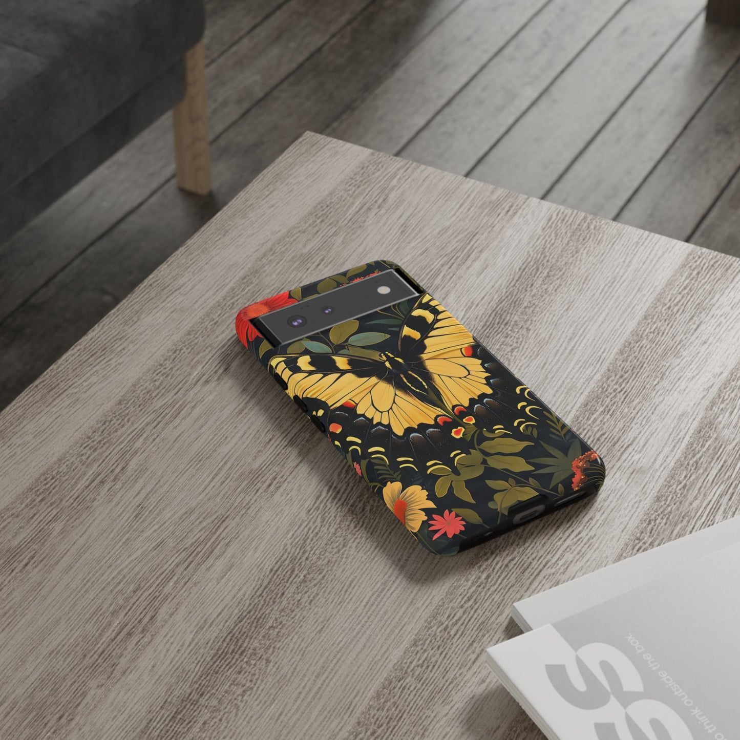 Butterfly Floral Phone Case, Tough Cases with Vibrant Design, Protective Cover for Nature Lovers, Gift for Her