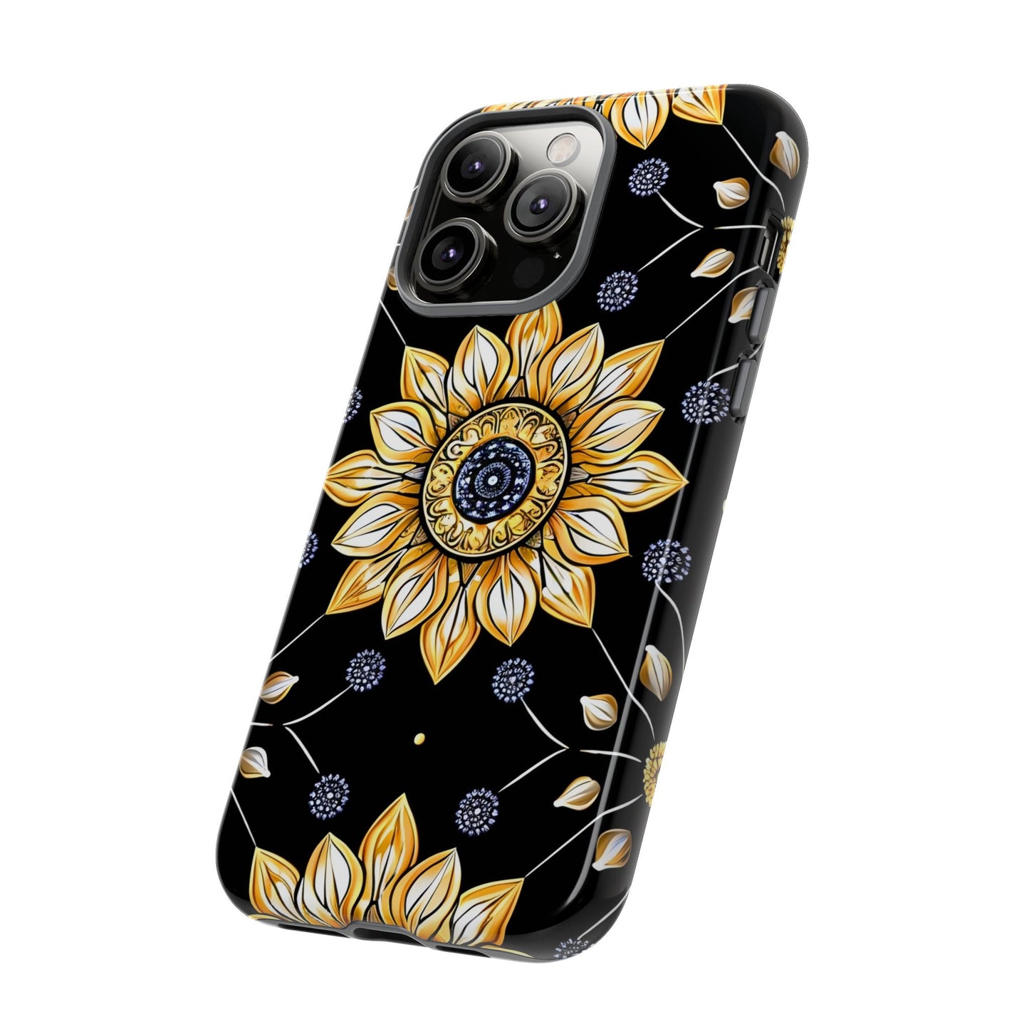 Floral Phone Case with Mandala Design, Tough Cases for iPhone & Samsung, Boho Style, Gift for Her, Unique Accessories