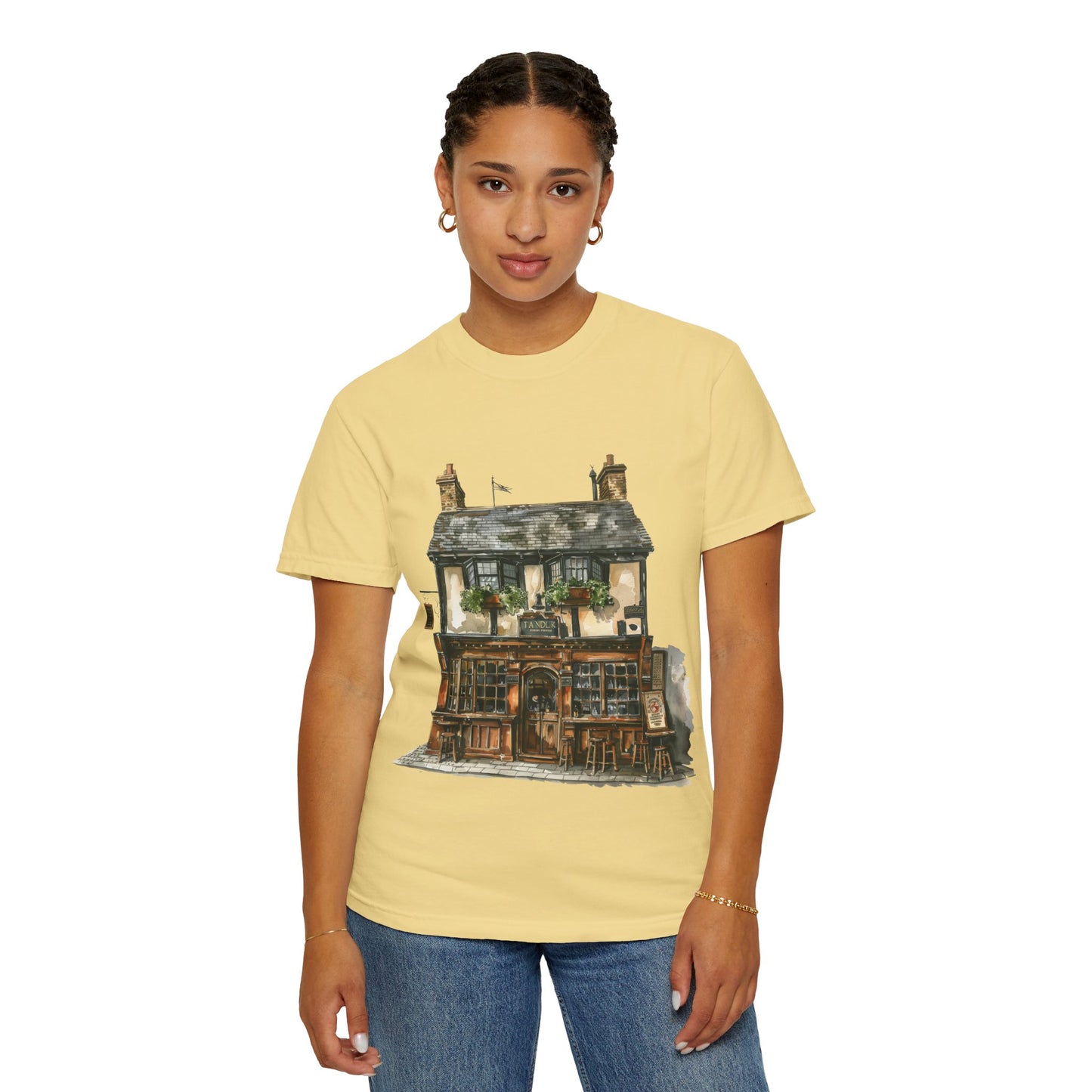 Unisex Garment-Dyed T-shirt - From Thatched Roofs to Stone Walls - British Village Houses