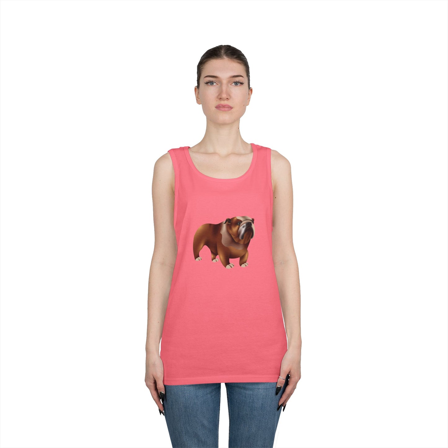Unisex Heavy Cotton Tank Top - Adorable British Dog