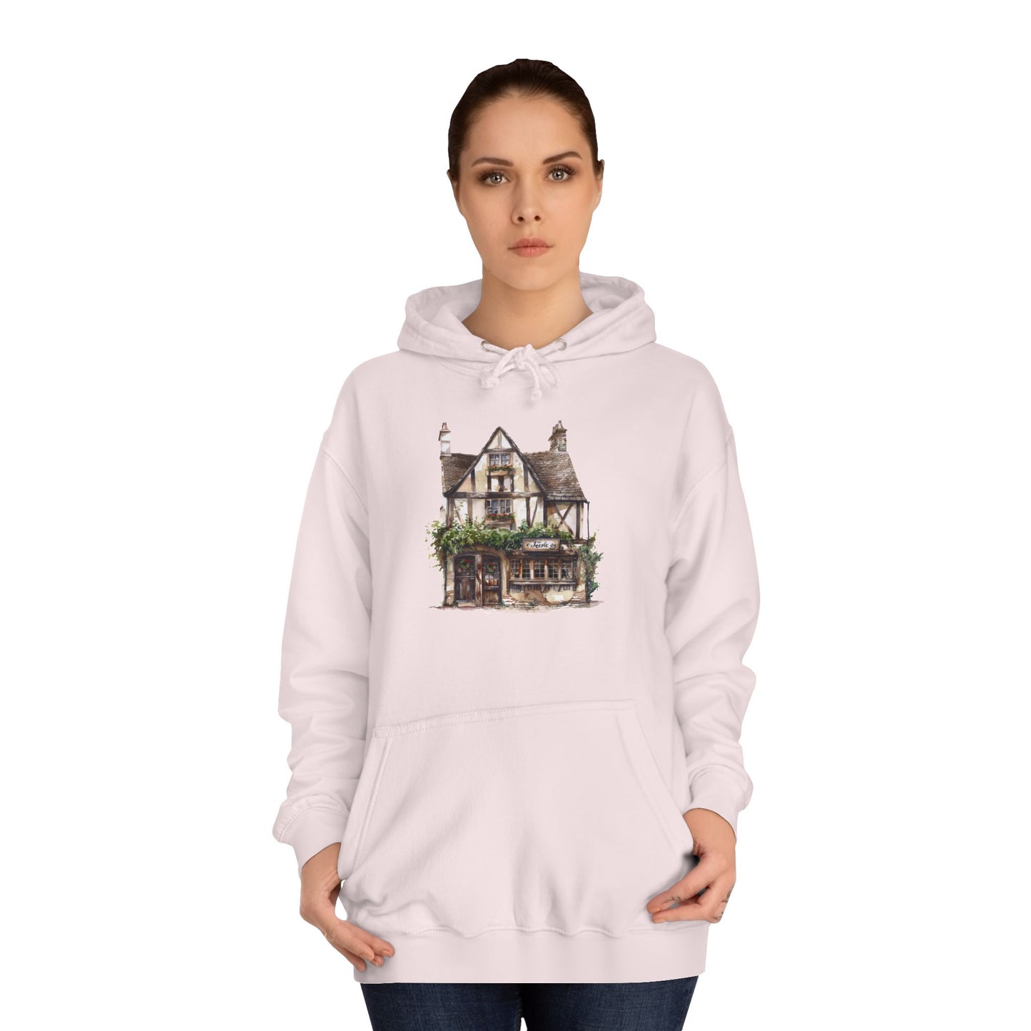 Unisex College Hoodie - Classic British Abode - Where Tradition Meets Comfort