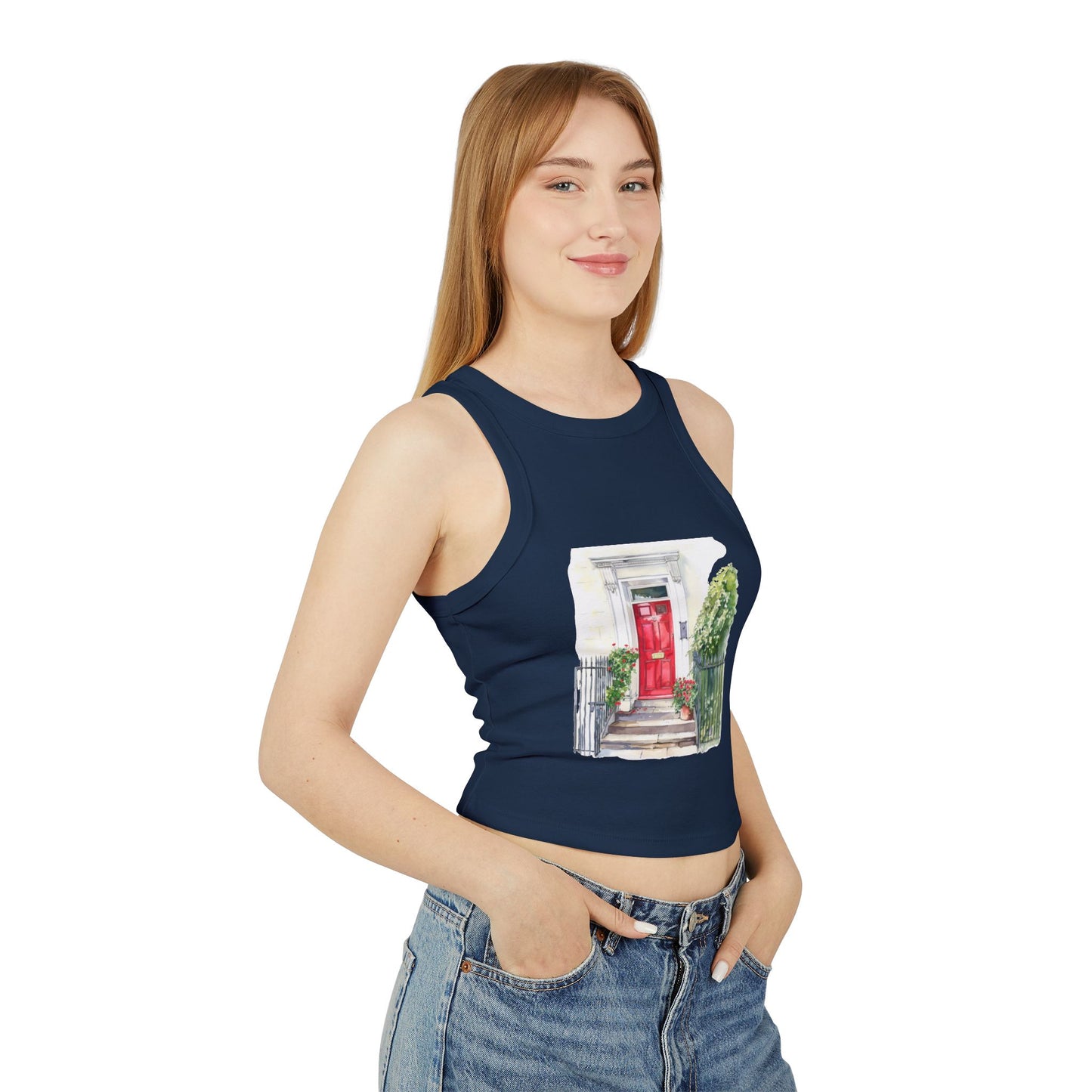 Women's Micro Rib Racer Tank Top - Embracing Classic British Charm and Style