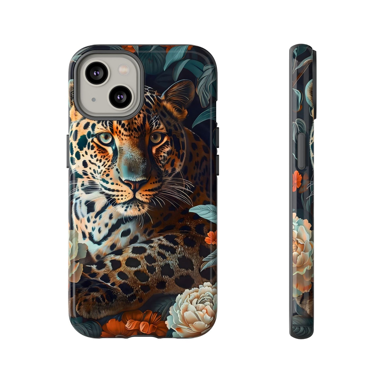 Wildlife Phone Case with Leopard Design | Tough Cases, Animal Prints, Floral Phone Cover, Gift for Nature Lovers, Unique Phone Accessories