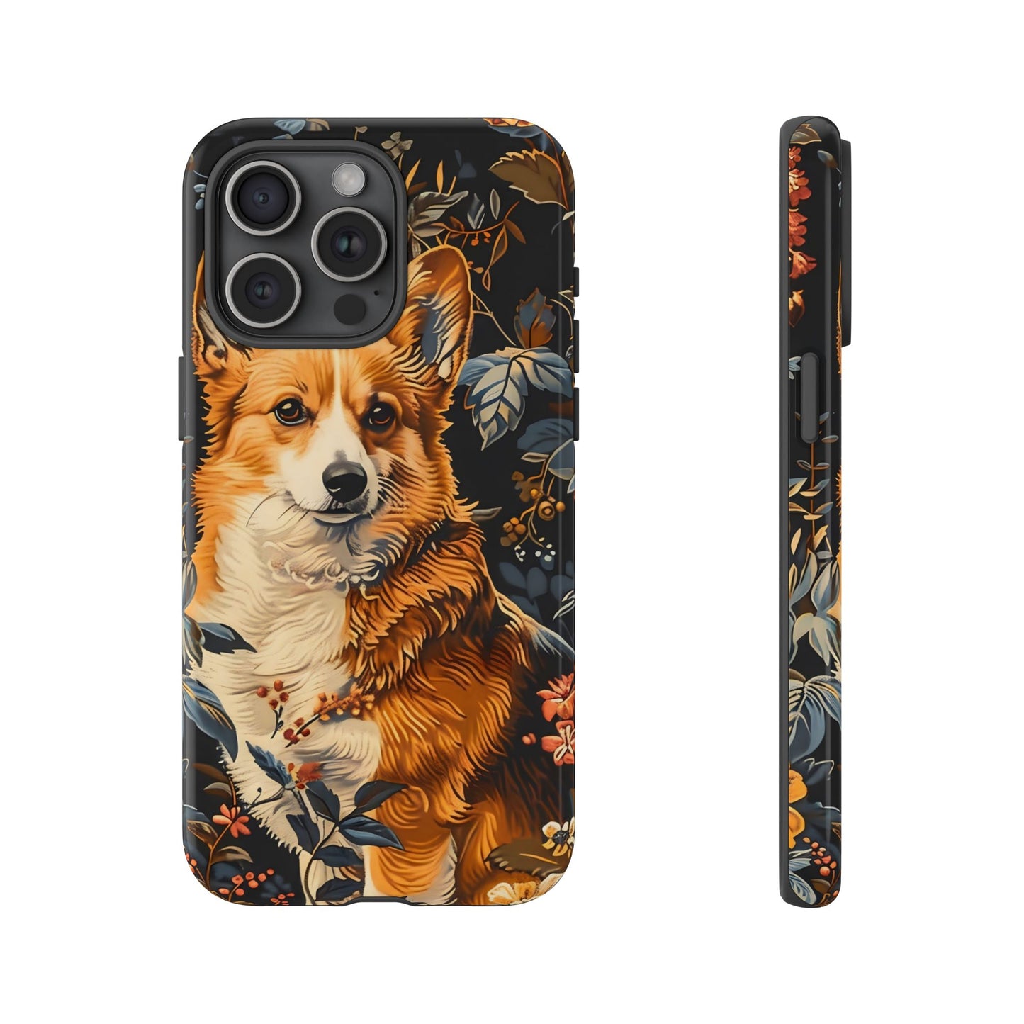 Corgi Floral Phone Case - Tough Cases for Dog Lovers, Cute Pet Accessories, Gift for Dog Owners, Floral Design, Personalized Tech Cover