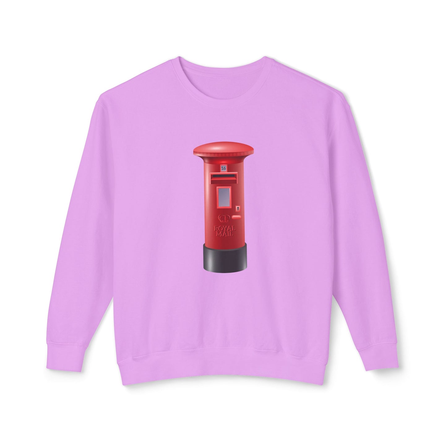 Unisex Lightweight Crewneck Sweatshirt - Classic UK Royal Mailbox