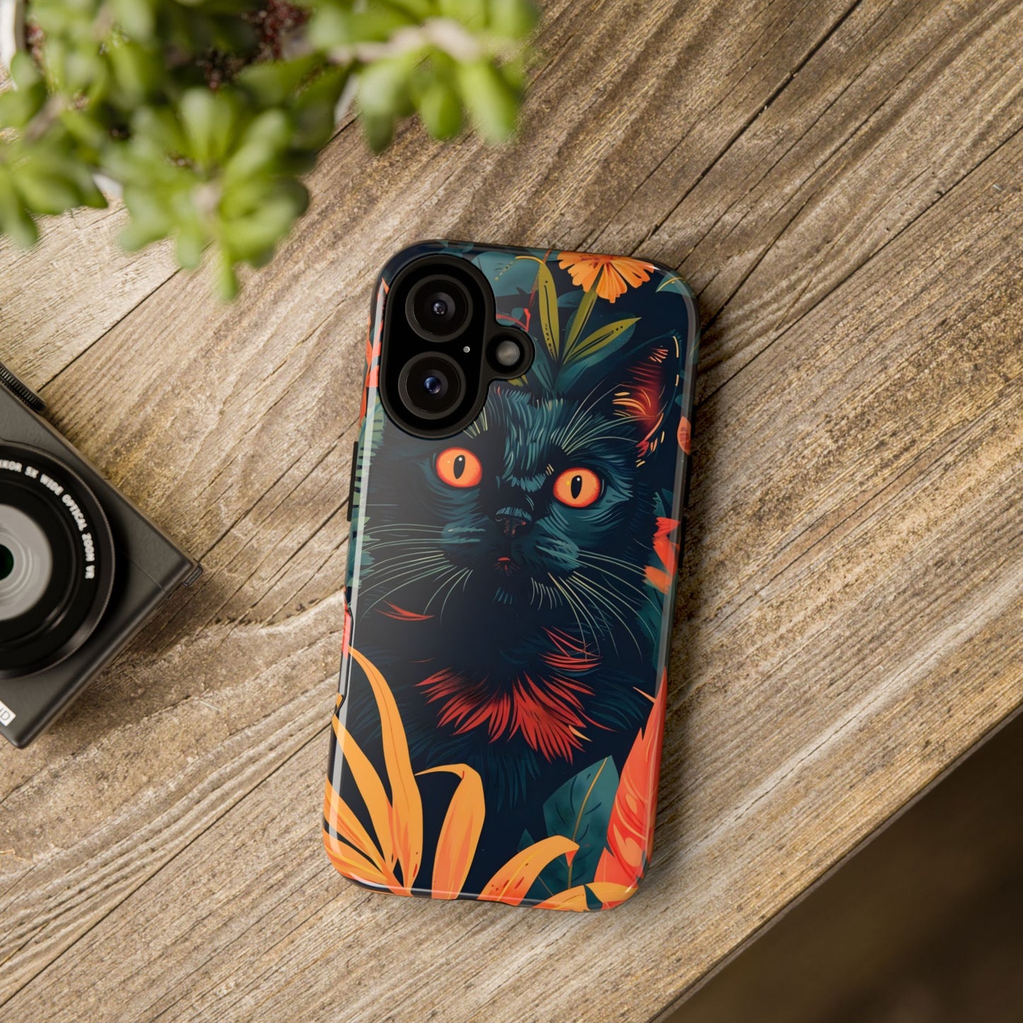 Feline Jungle iPhone Case - Tough and Unique Cat Design, Pet Lover Gift, Animal Phone Accessory, Nature Inspired, Halloween Style