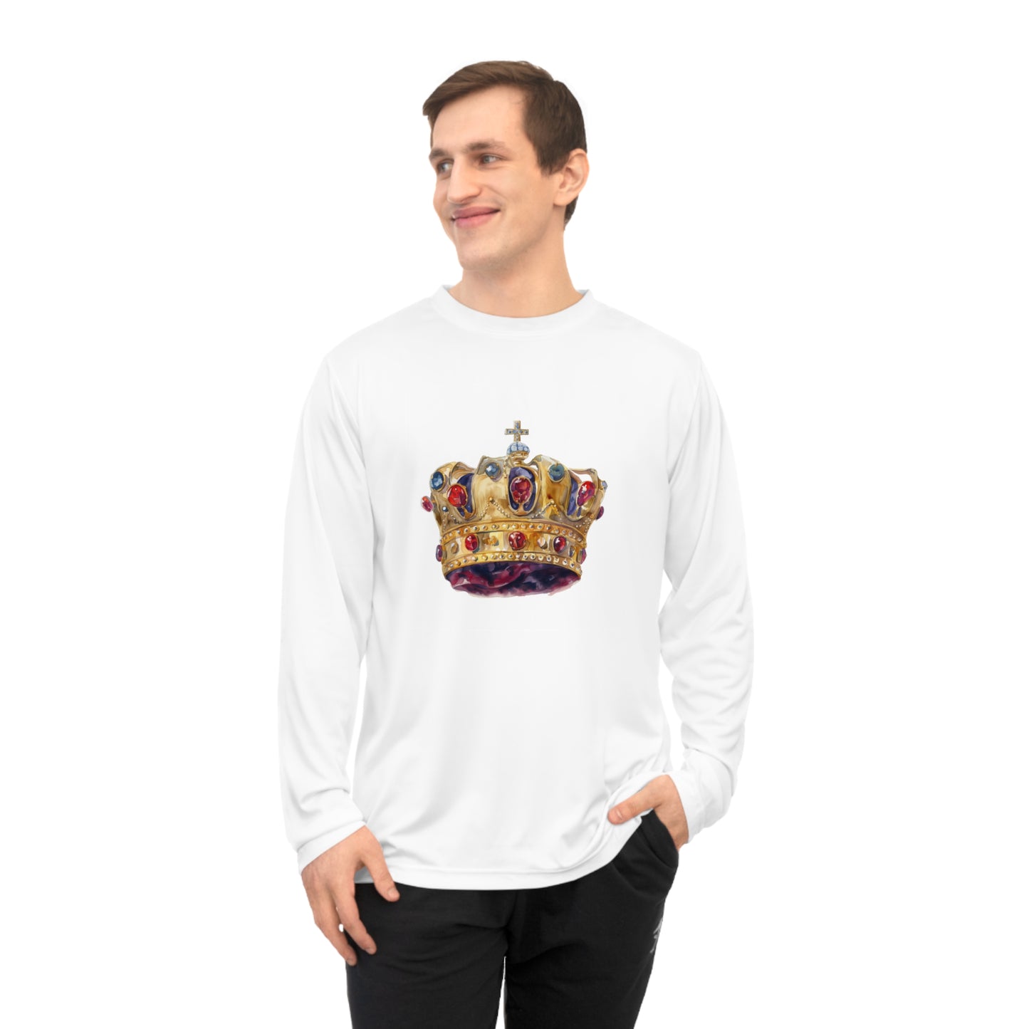 Unisex Performance Long Sleeve Shirt - Symbol of Regal Elegance and Authority - British Royal Crown