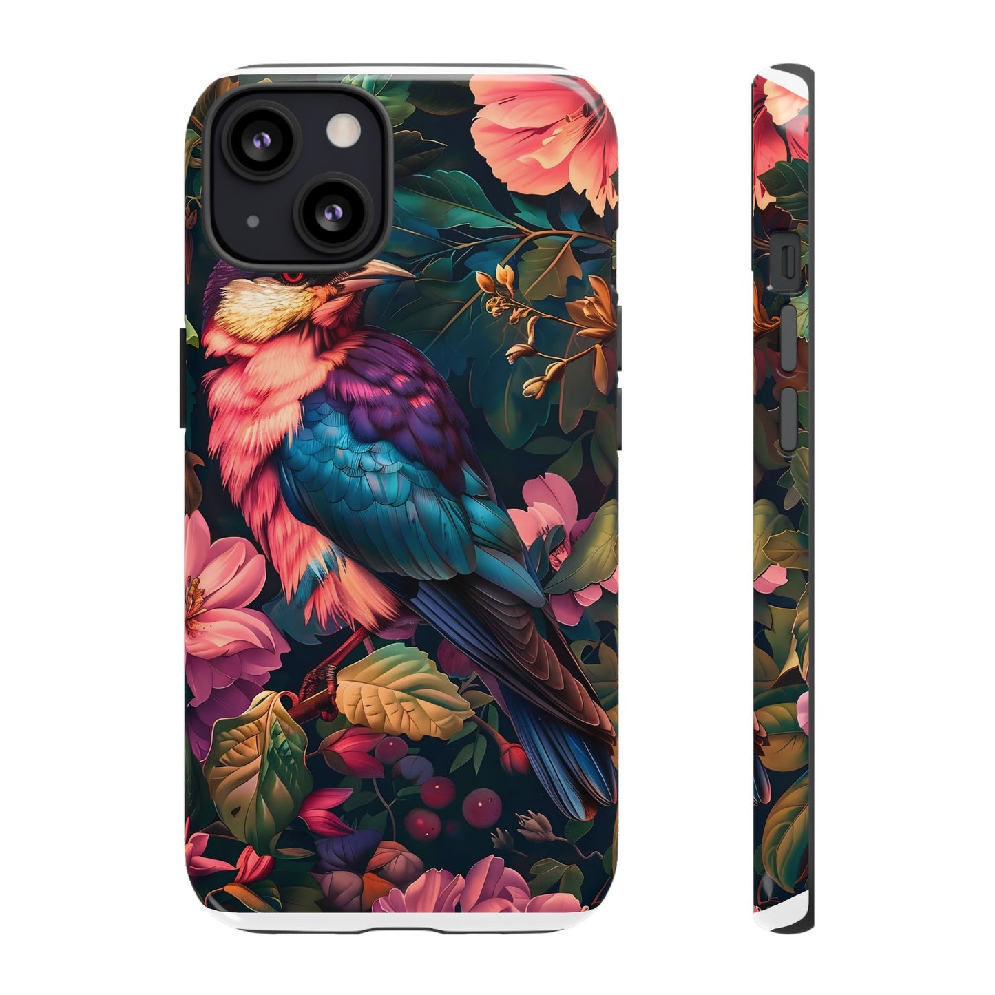 Tough Cases: Vibrant Tropical Bird Phone Case, Floral Smartphone Cover, Nature Lover Gift, Boho Phone Accessory, Cute Bird Case