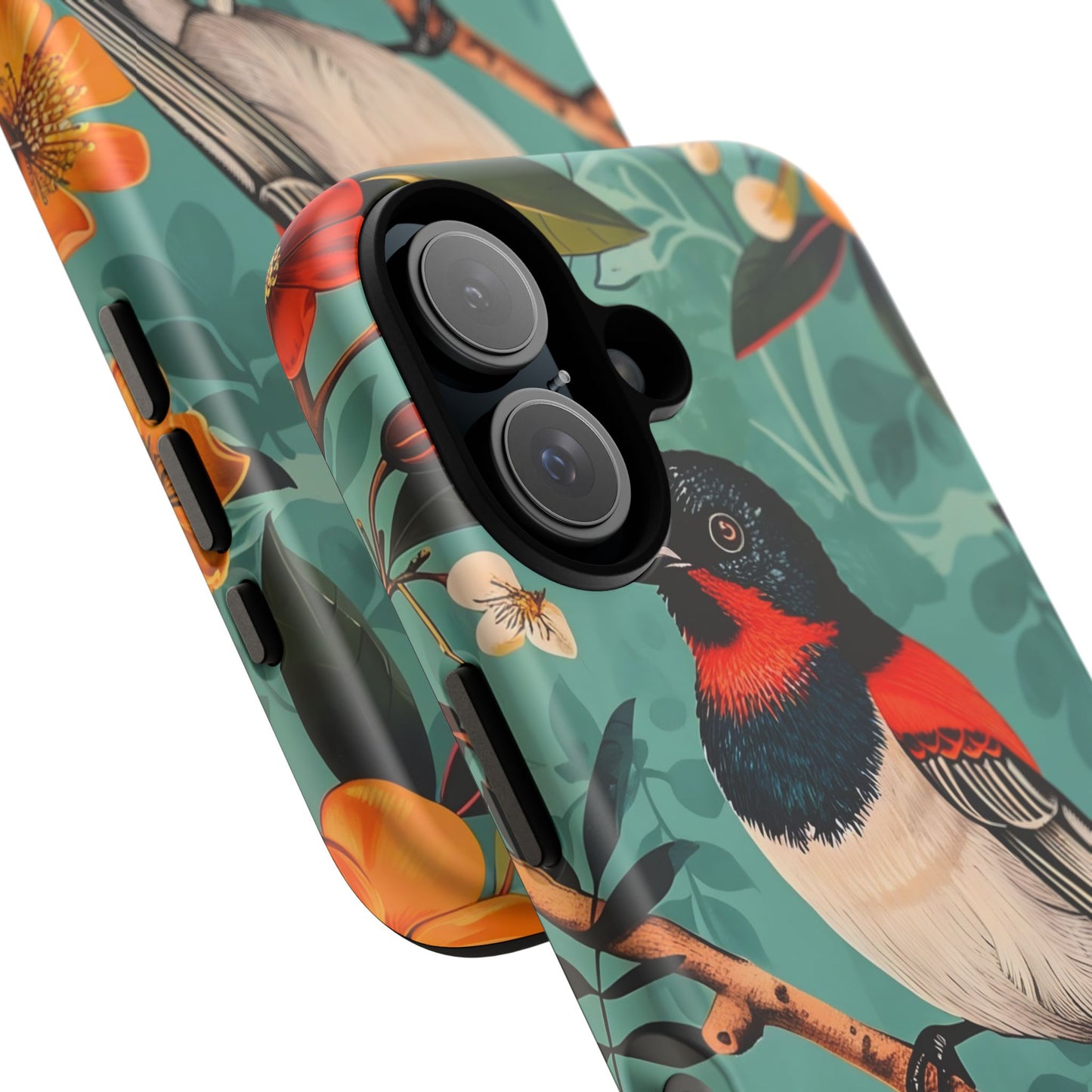Tough Cases - Floral Bird Phone Case, Colorful Phone Cover, Nature Lover's Gift, Stylish Phone Accessory, Unique Gift Idea