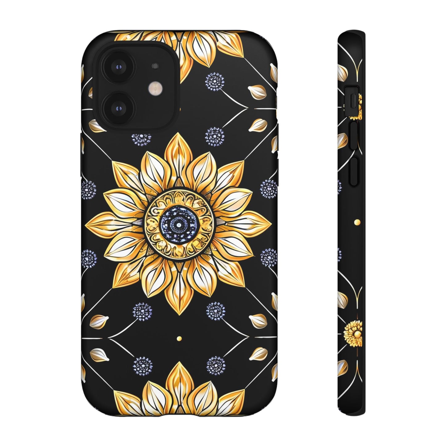 Floral Phone Case with Mandala Design, Tough Cases for iPhone & Samsung, Boho Style, Gift for Her, Unique Accessories