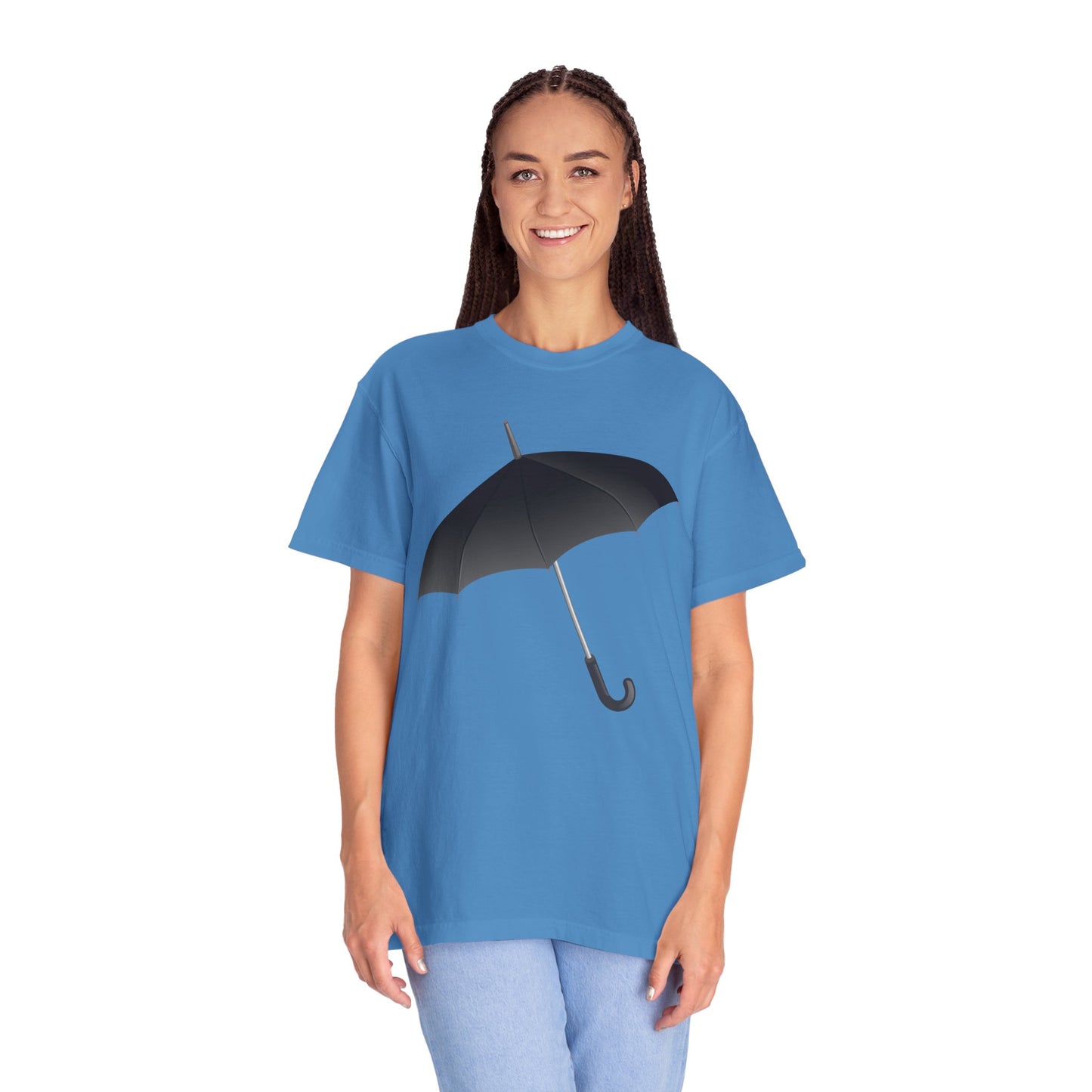 Unisex Garment-Dyed T-shirt - Regal Royal Umbrella - Elegant and Majestic Design