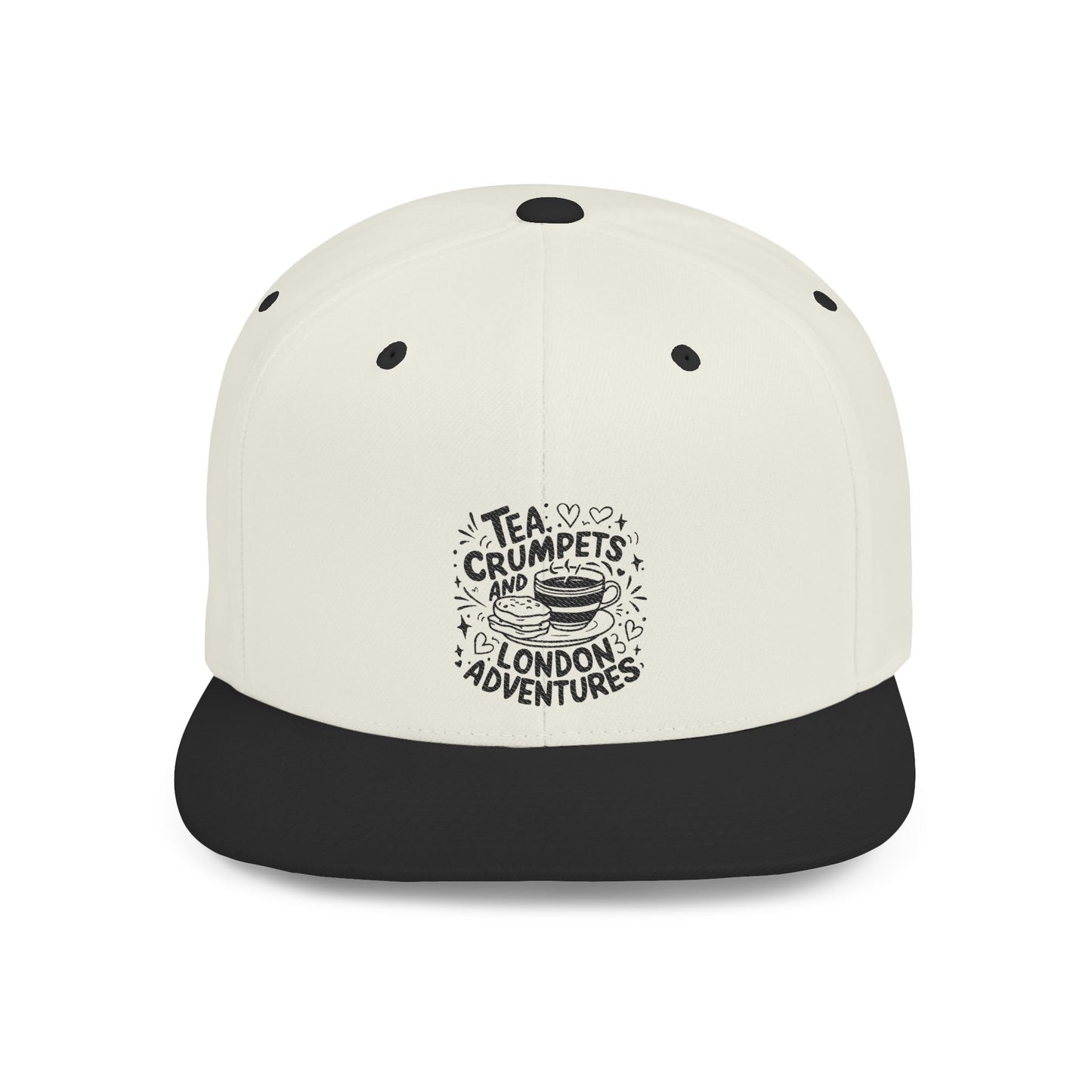 Tea and Crumpets Snapback Hat - Perfect for London Adventures, Gift for Travelers, Casual Wear, Birthday Present, Fun Fashion Accessory