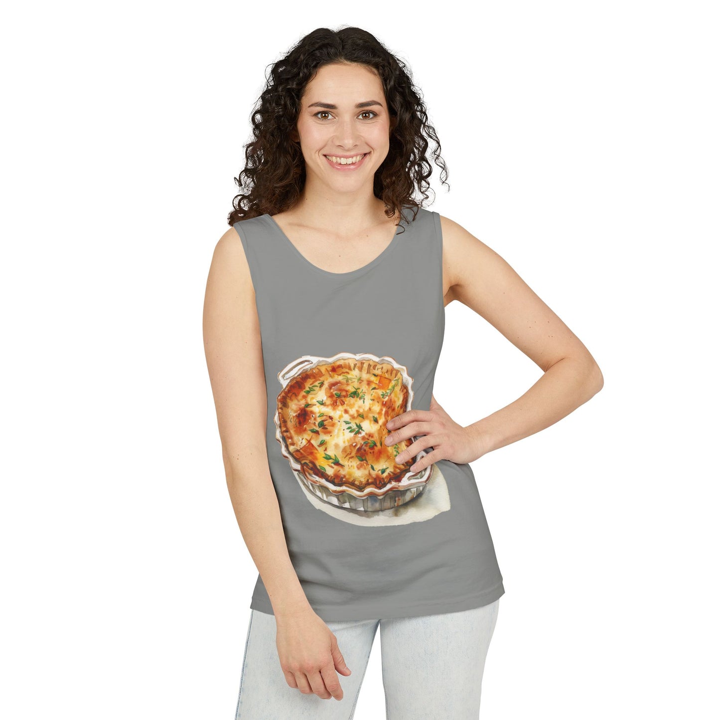 Unisex Garment-Dyed Tank Top - Kitchen Wall Art with Food Illustration