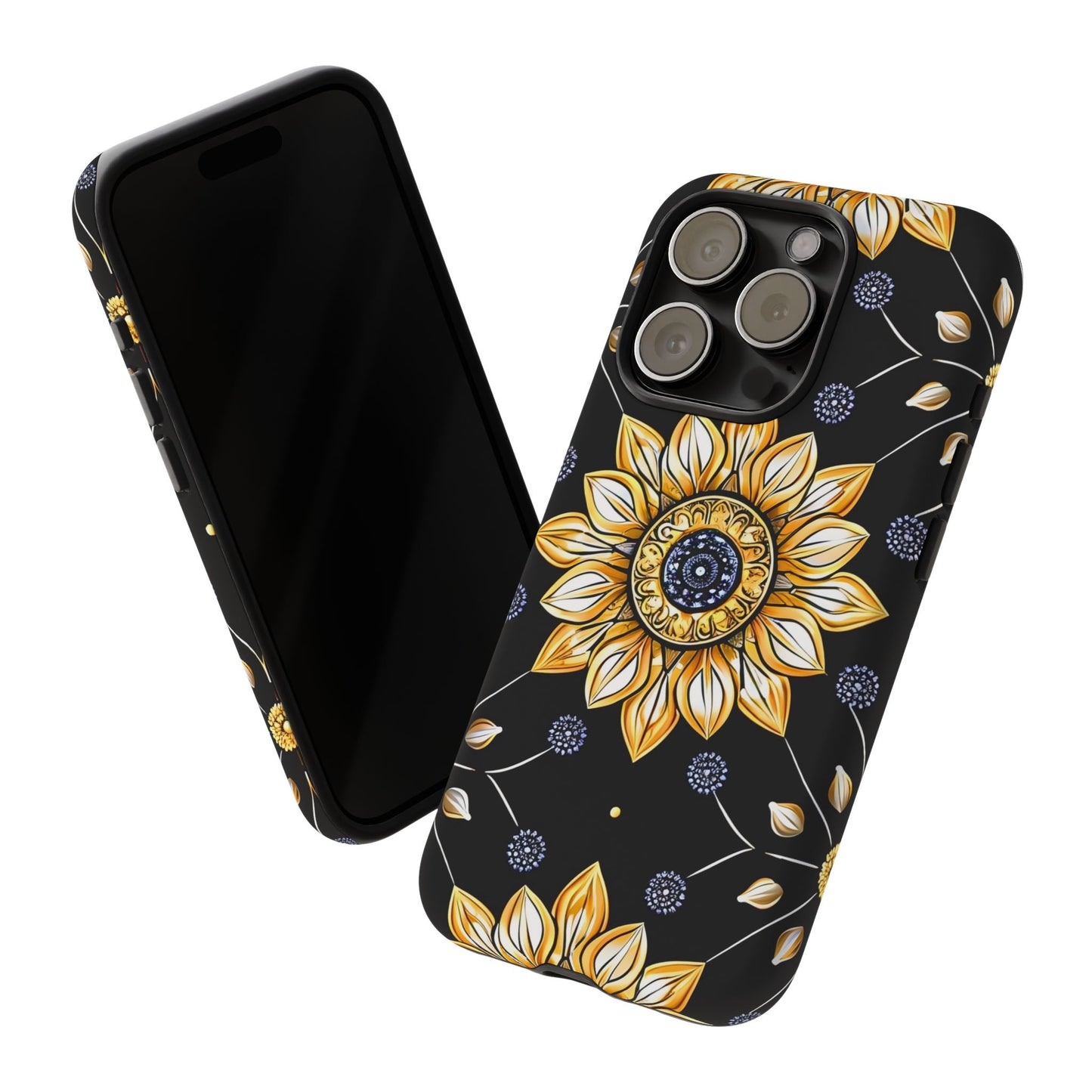 Floral Phone Case with Mandala Design, Tough Cases for iPhone & Samsung, Boho Style, Gift for Her, Unique Accessories