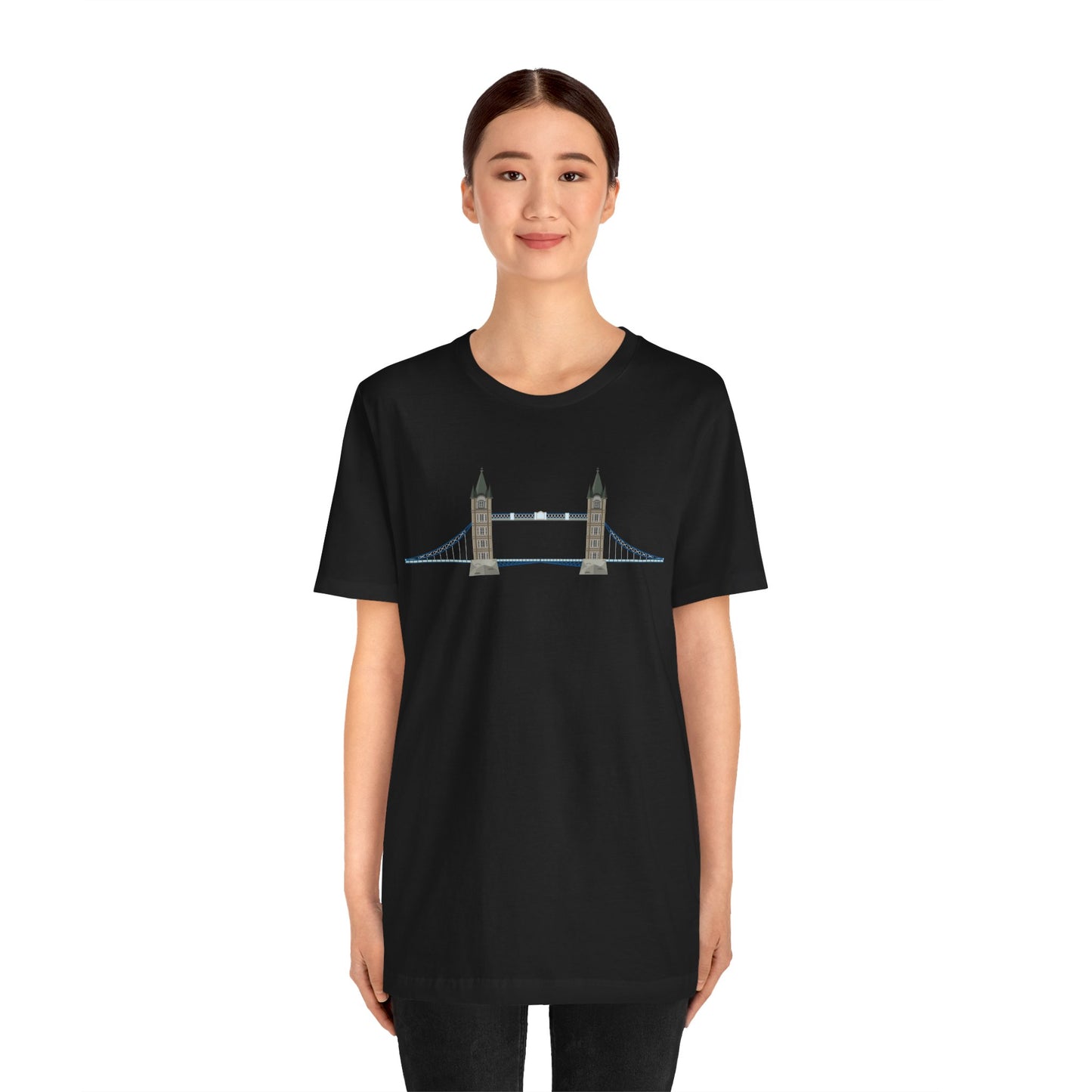 Unisex Jersey Short Sleeve Tee - Tower Bridge - Iconic London Landmark Illustration
