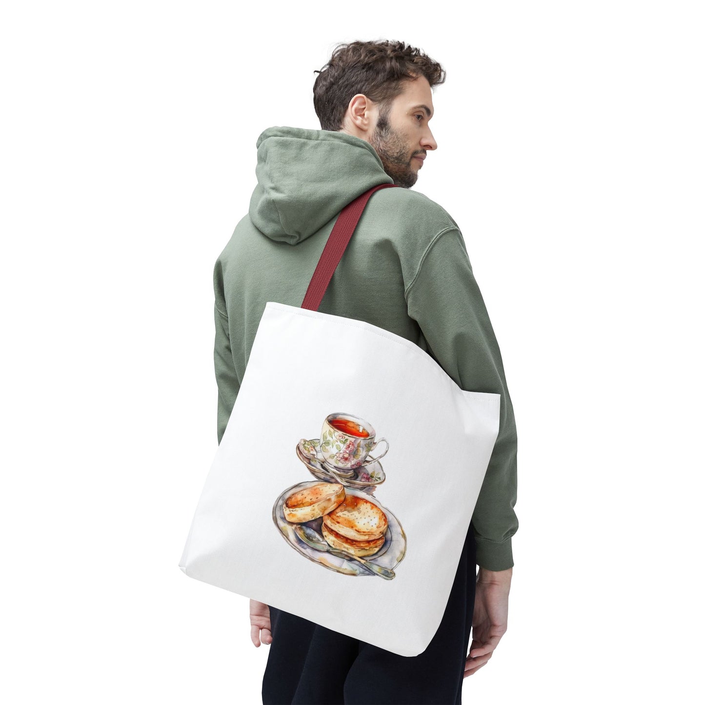 Charming Tea Time Tote Bag, Perfect for Tea Lovers, Gifts for Her, Stylish Shopping Bag, AOP Design Tote, Cozy Winter Accessory