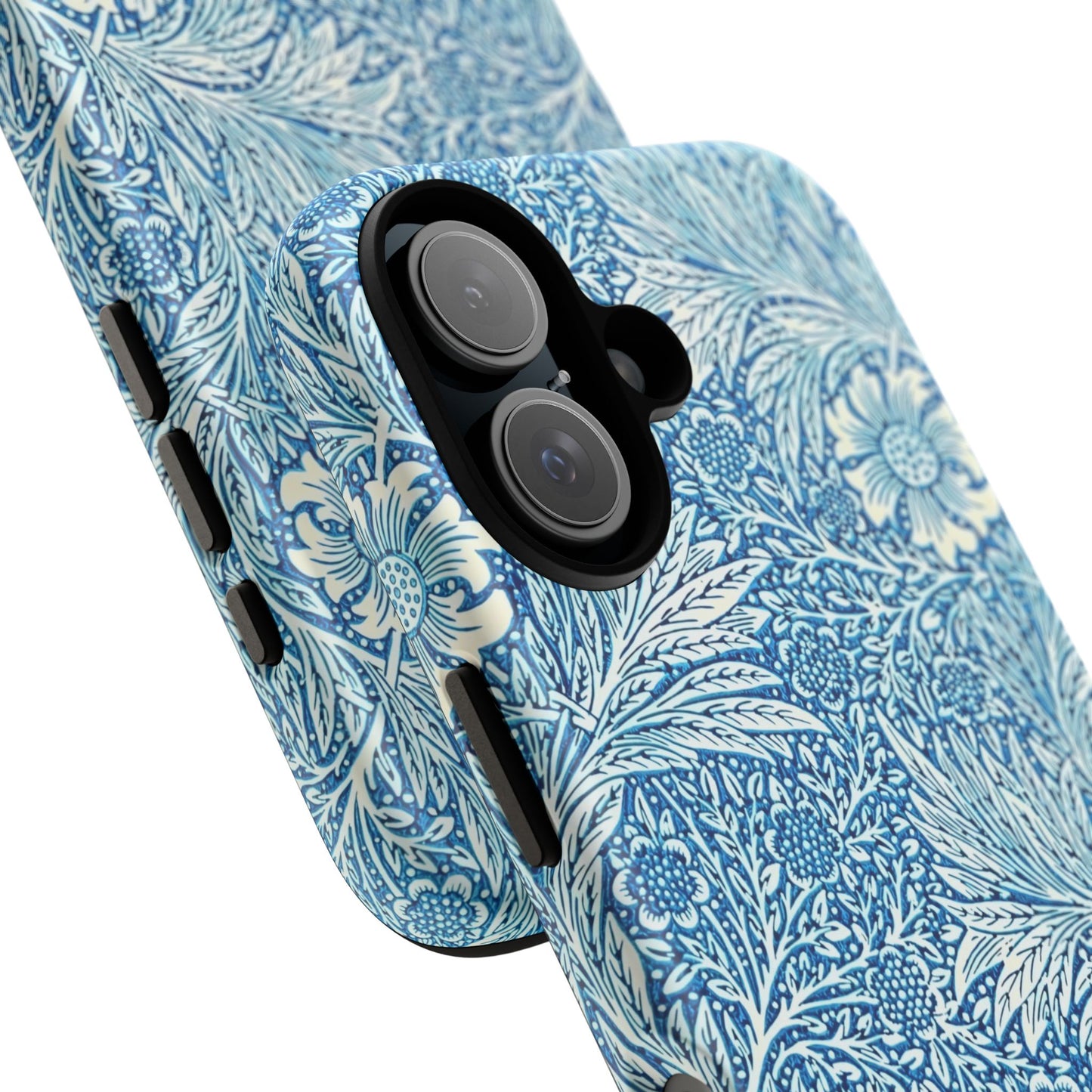 Stylish Phone Case, Tough Floral Phone Cover, Fashionable Tech Accessory, Gift for Her, Blue Flower Design