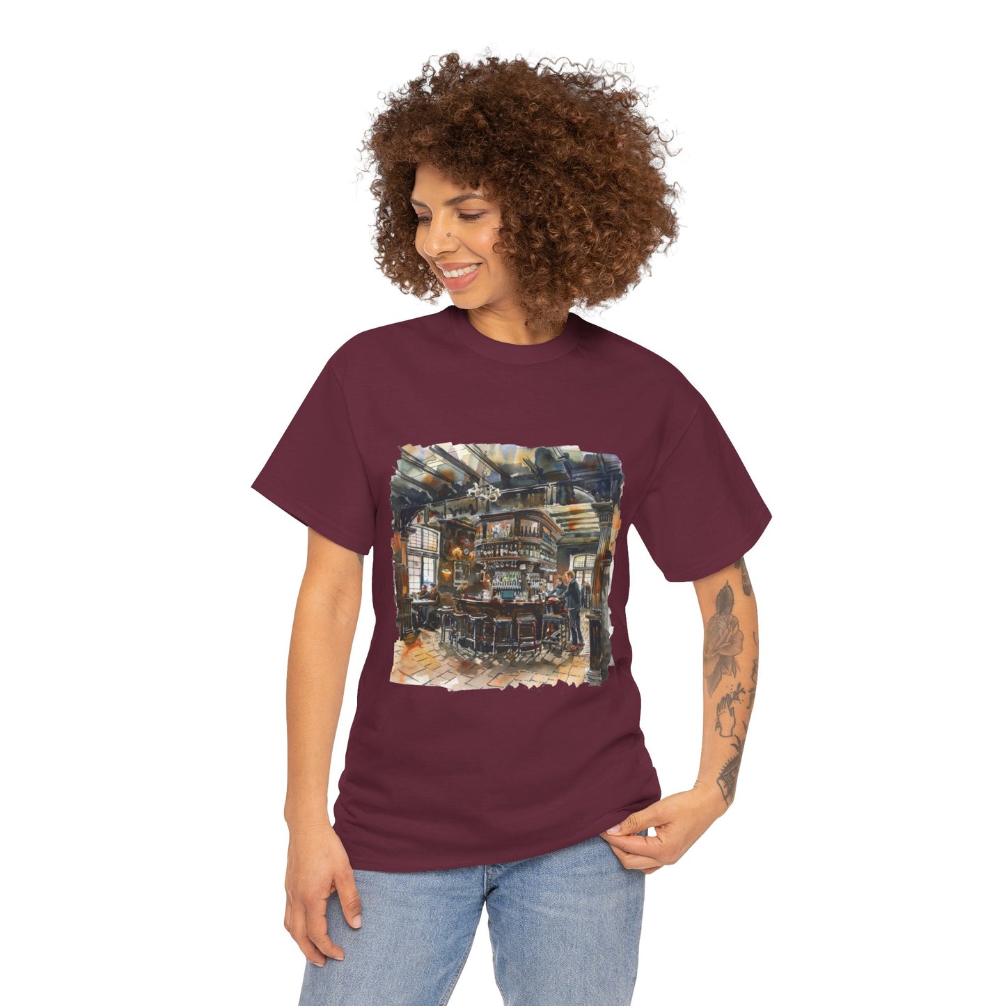 Unisex Heavy Cotton Tee - The Local Spot: - Authentic British Pub Vibes