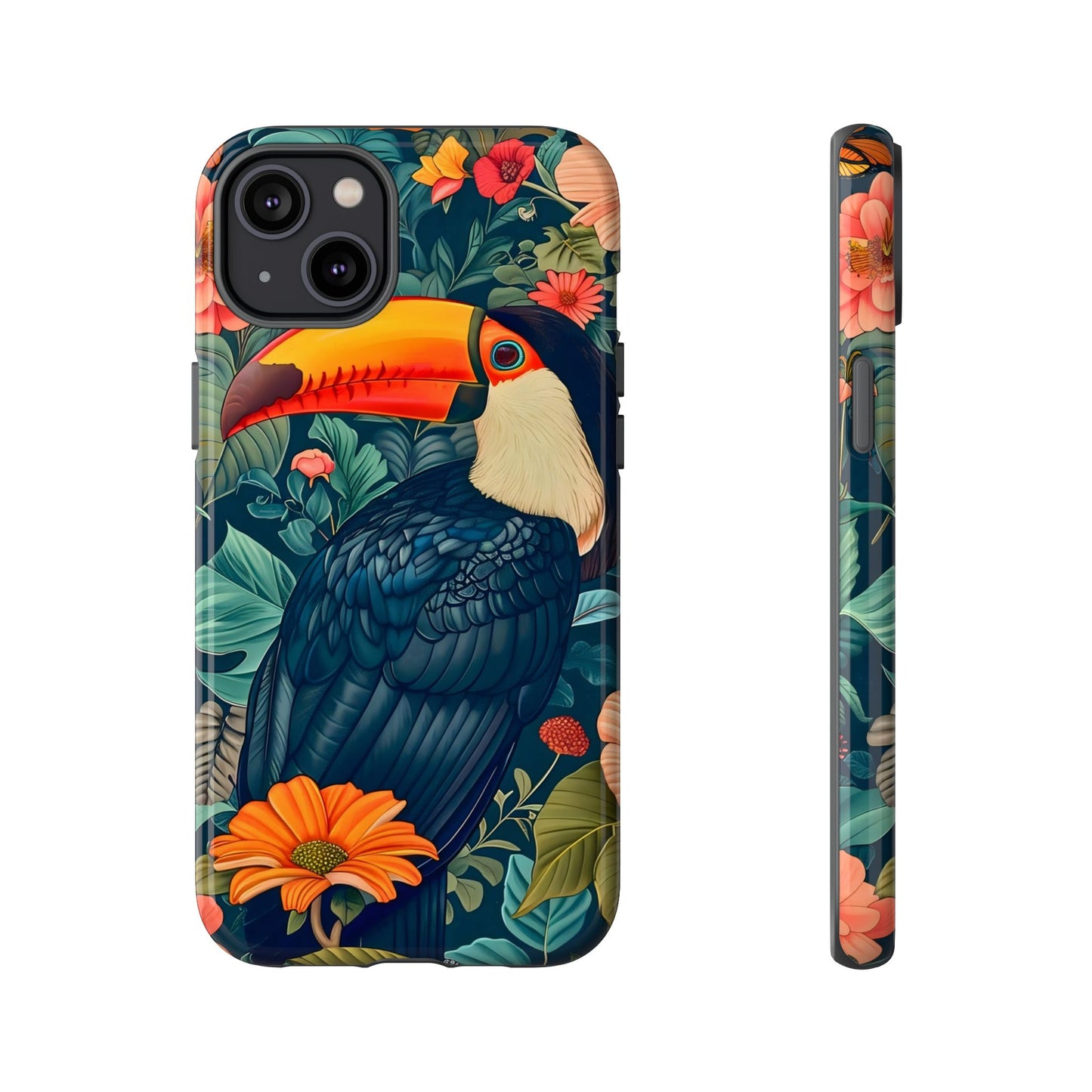 Tropical Toucan Phone Case - Cute Animal Design, Nature Lover Gift, Floral Pattern, Bird Lover Accessory, Summer Vibes