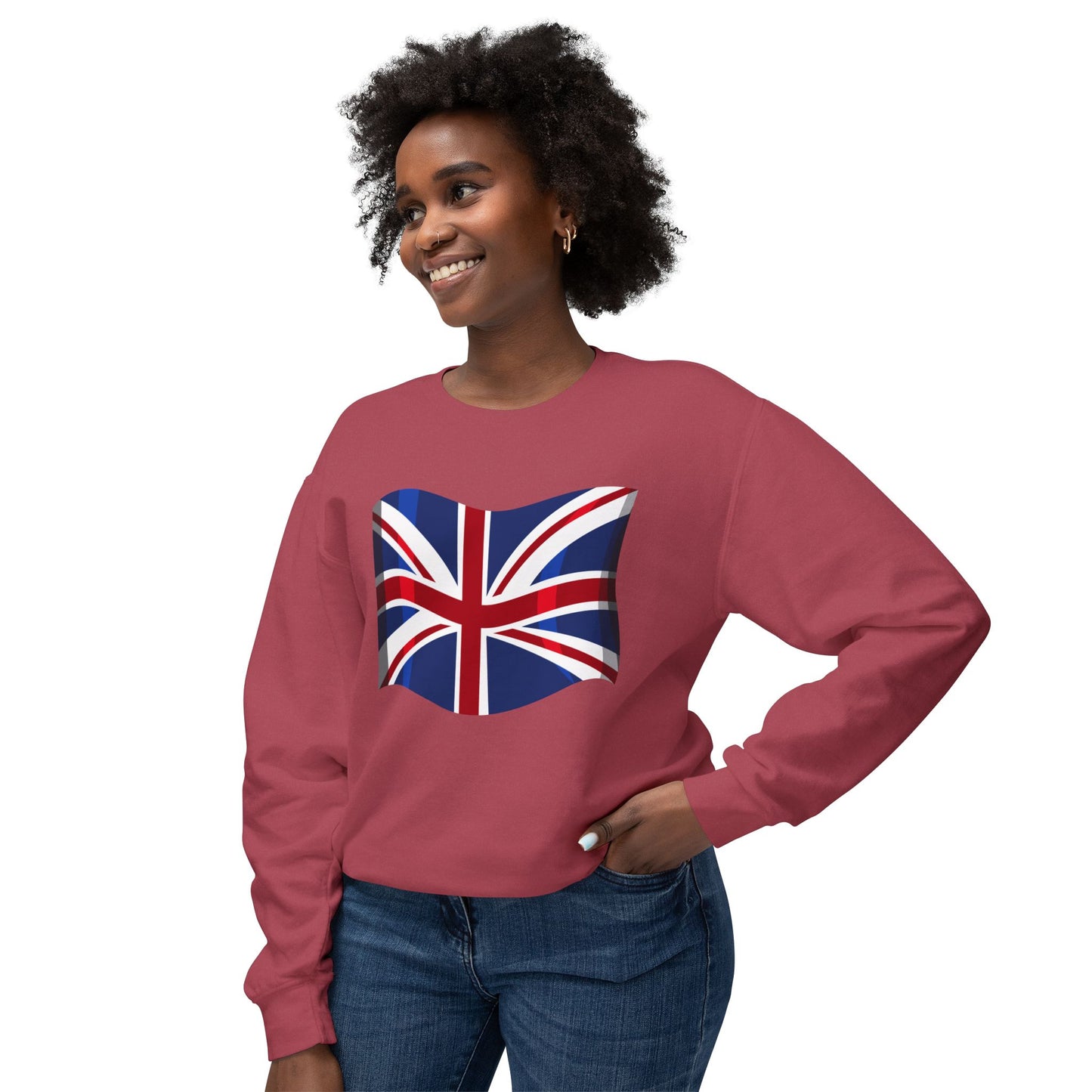 Unisex Lightweight Crewneck Sweatshirt - Classic UK Flag Design