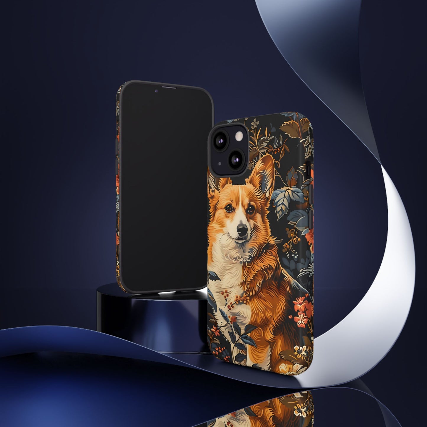 Corgi Floral Phone Case - Tough Cases for Dog Lovers, Cute Pet Accessories, Gift for Dog Owners, Floral Design, Personalized Tech Cover