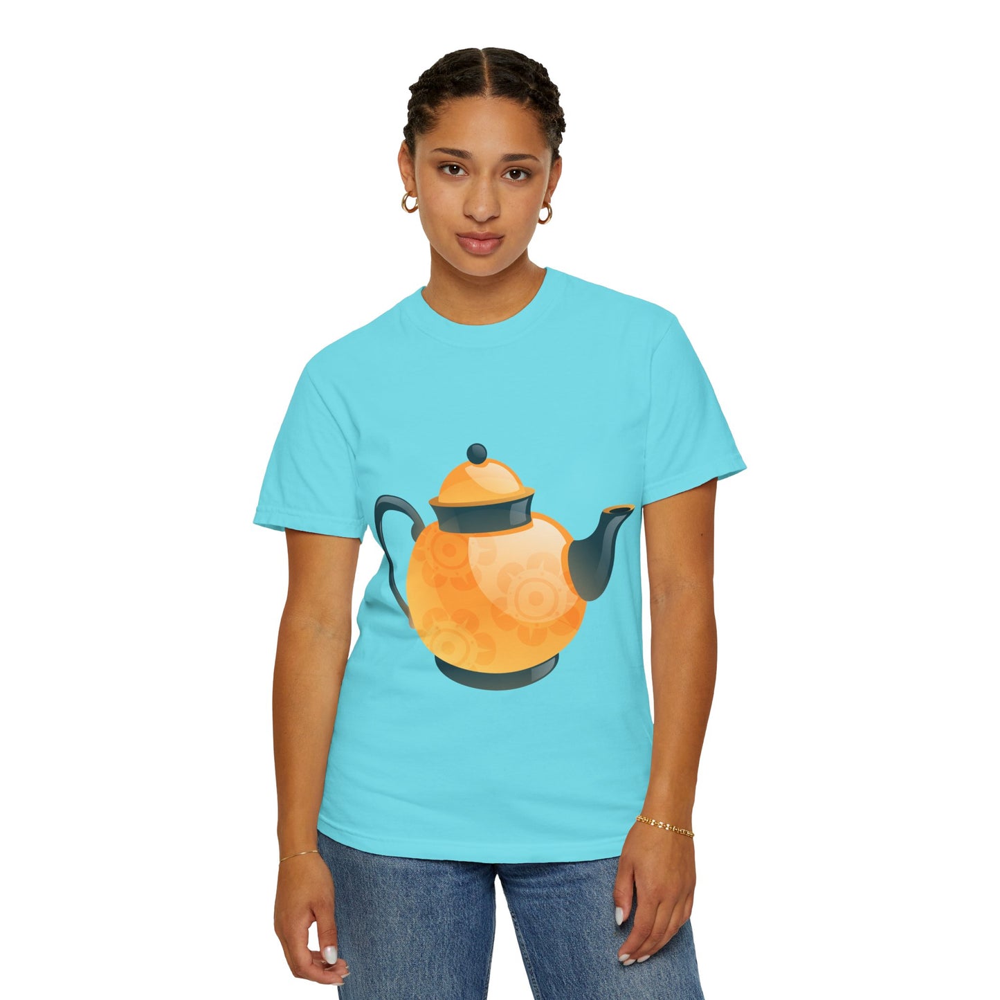 Unisex Garment-Dyed T-shirt - Classic British Tea Kettle - Timeless Elegance in Tea Time