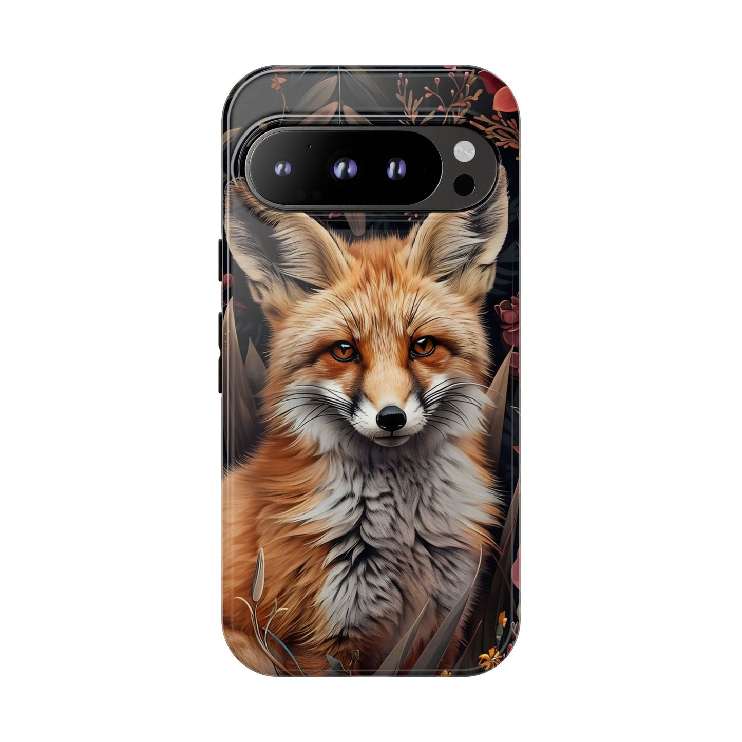 Fox Floral Phone Case, Tough Cases for Animal Lovers, Nature Themed Gift, Cute Phone Cover, Wild Fox Protector