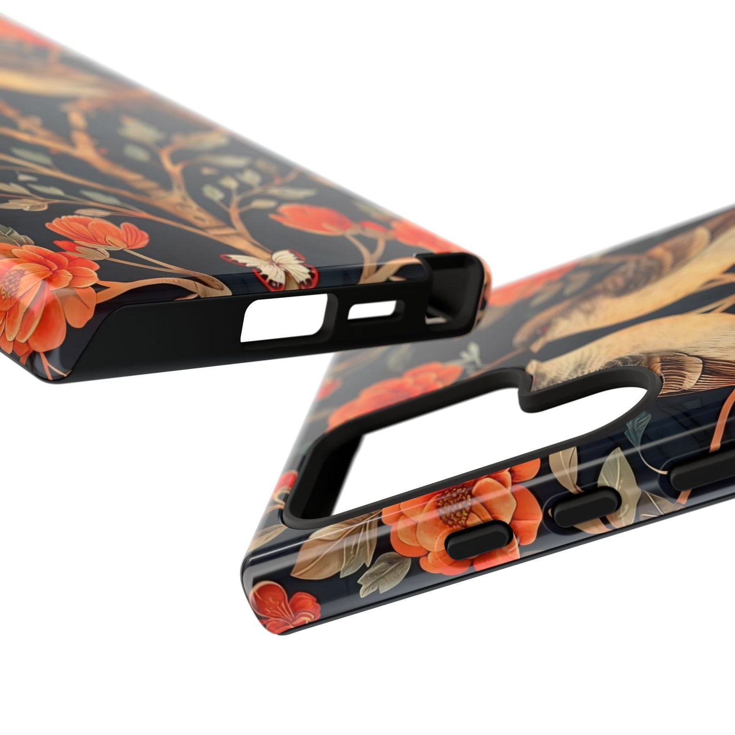 Floral Phone Case – Tough Cases with Bird Design, Unique Gift for Nature Lovers, Stylish Tech Accessory, Phone Cover, Artistic Case