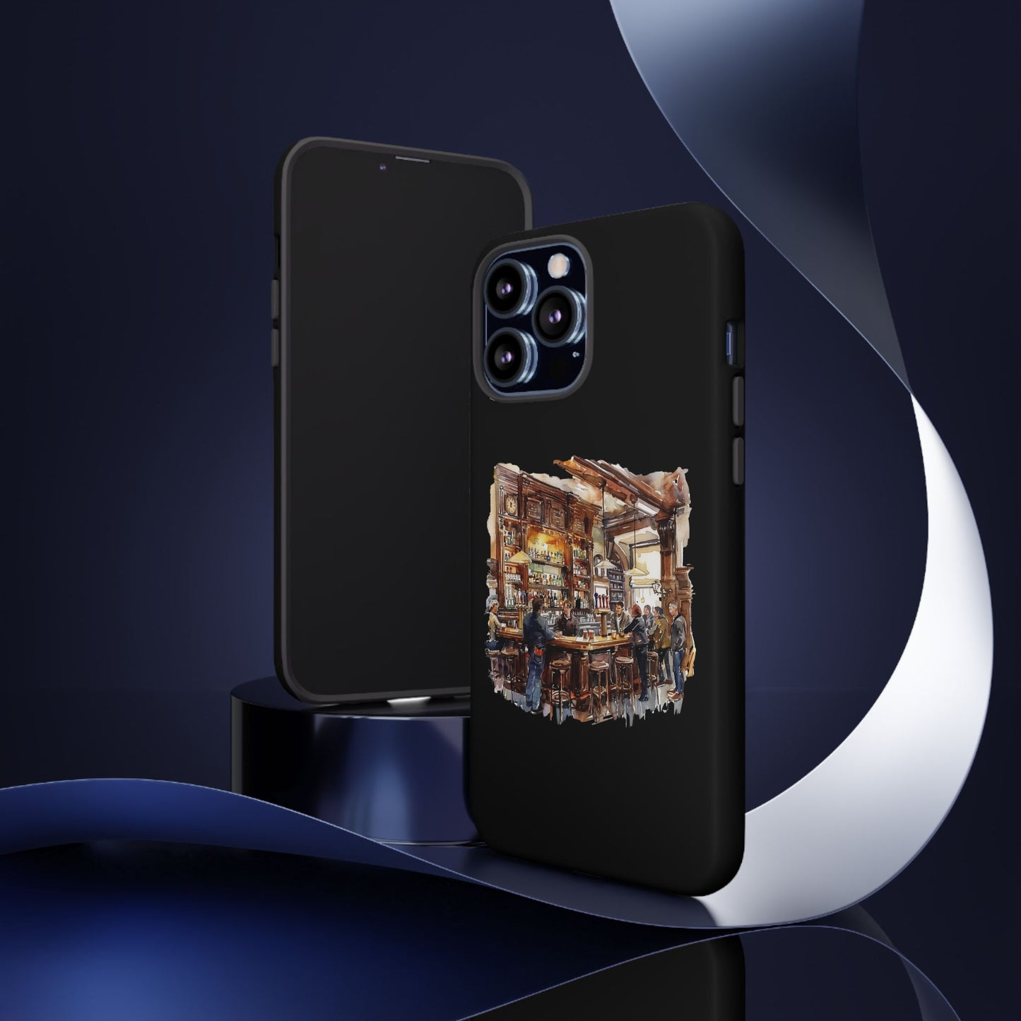 Artistic Phone Case - Cozy Pub Vibe, Trendy Smartphone Accessory, Gift for Friends, Modern Design, Durable Protection