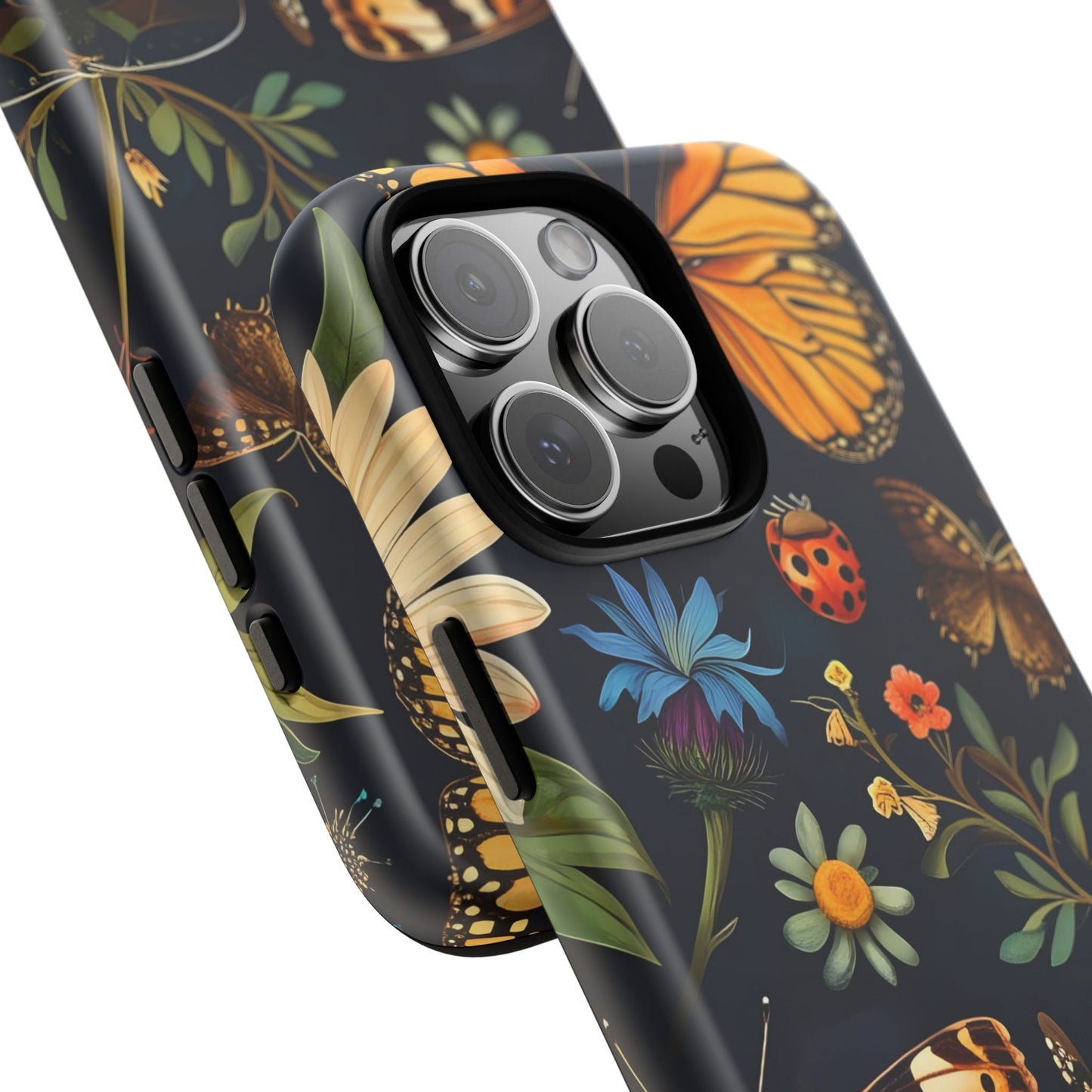 Nature-Inspired Phone Case | Floral Butterfly Design, Tough Phone Cover, Gift for Nature Lovers, Cute Butterfly Case, Home Decor