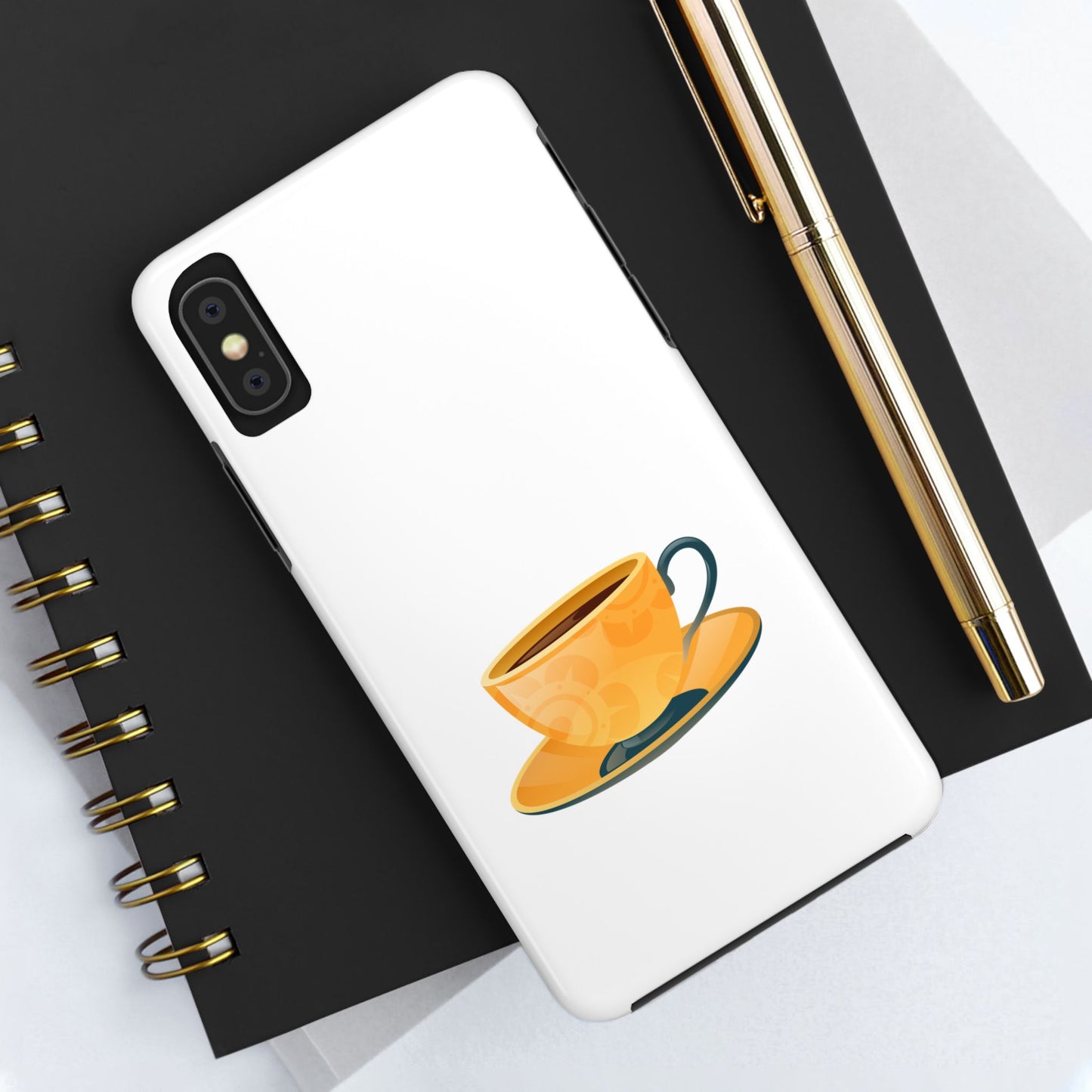 Stylish Tough Phone Case with Coffee Cup Design, Coffee Lover Gift, Phone Accessories for Fall, Cute Phone Cover, Durable Protection