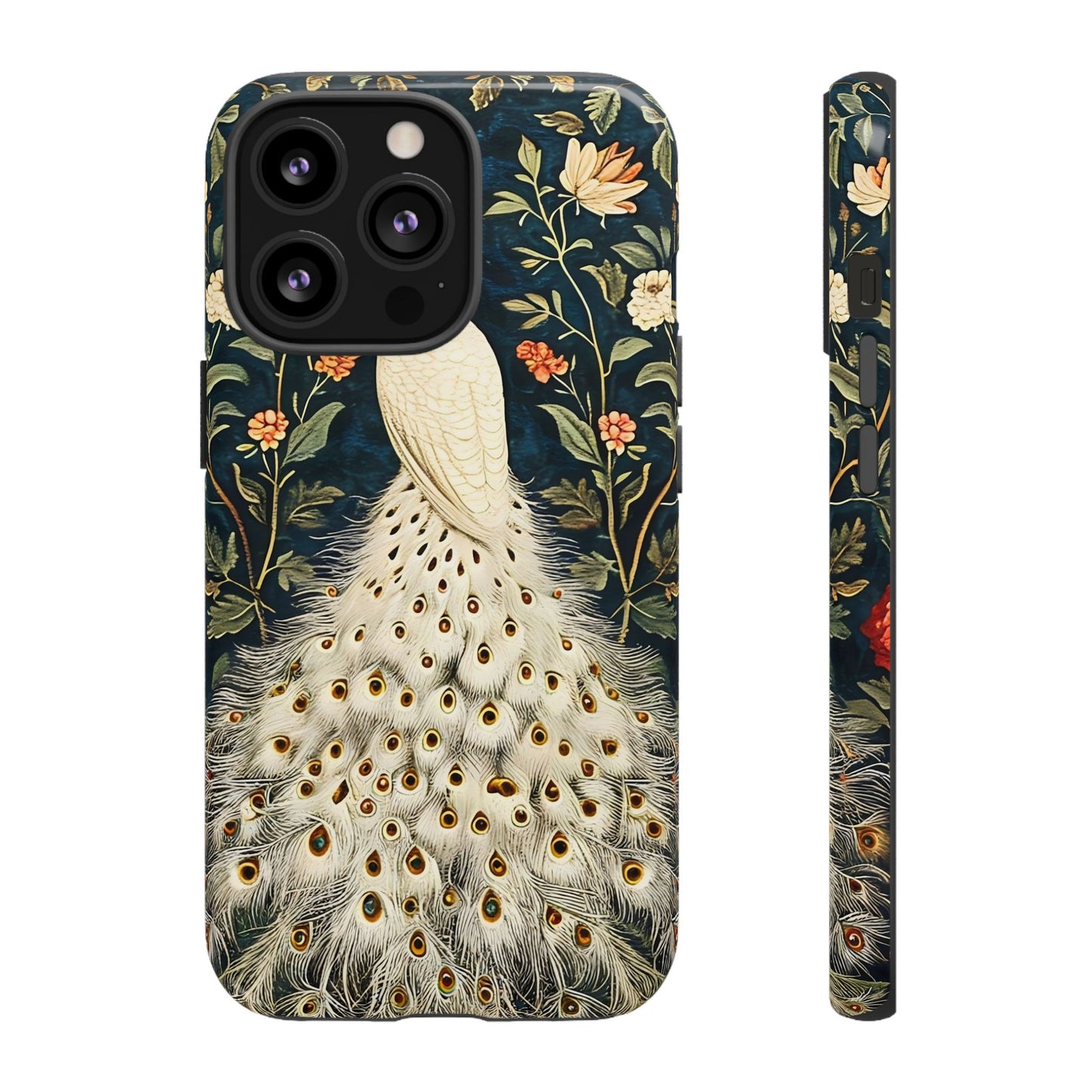 Elegant Peacock Phone Case, Floral Phone Cover, Tough Cases, Stylish Tech Gift, Nature Lover Accessory, Birthday Gift