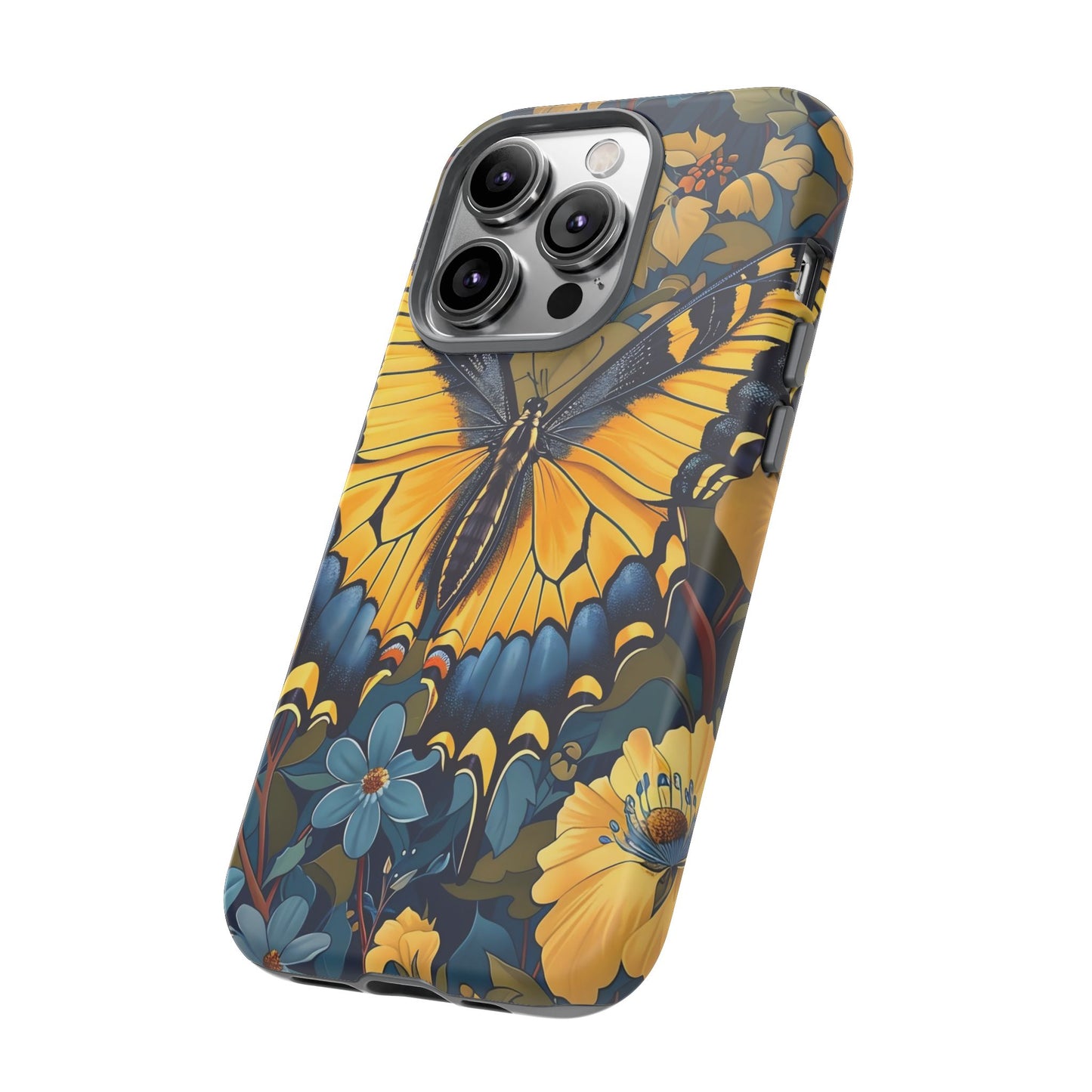 Colorful Butterfly Phone Case, Floral Design, Tough Cases, Protective Cover, Gifts for Nature Lovers, Birthday Present
