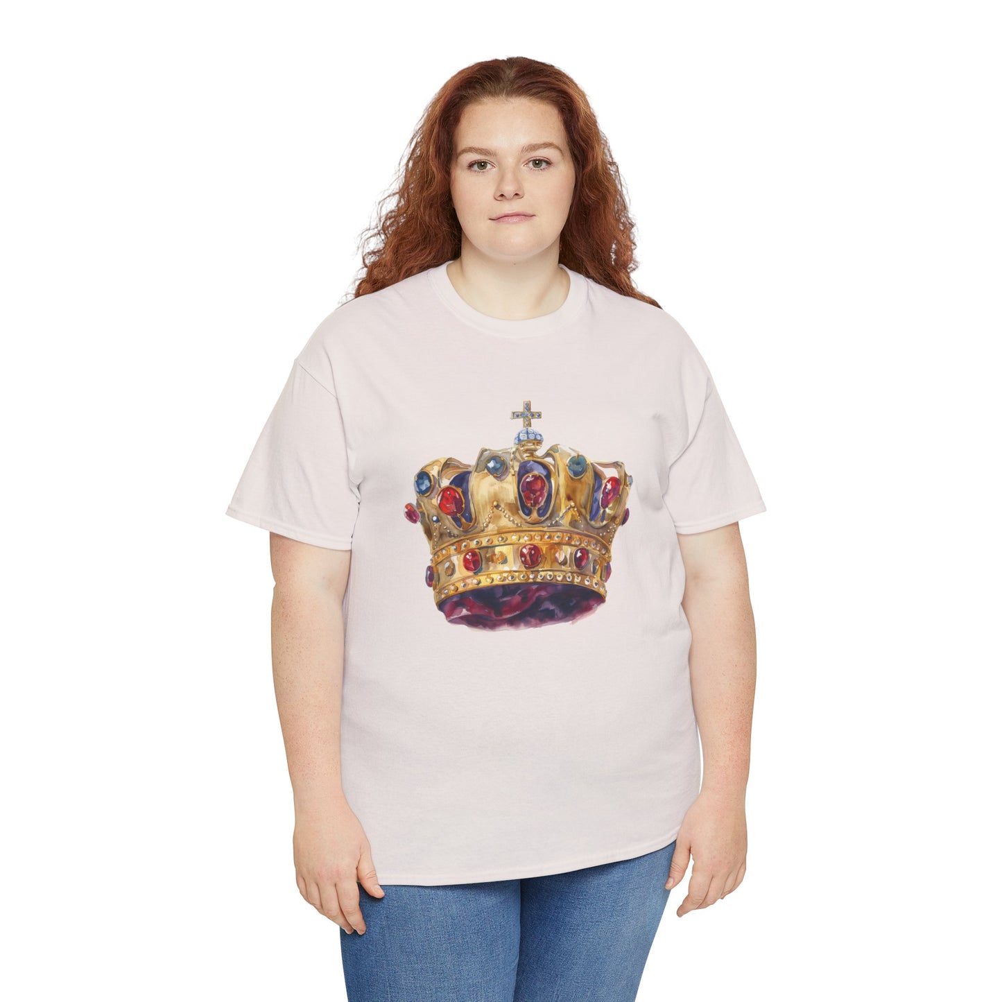 Unisex Heavy Cotton Tee - British Royal Crown Design - Iconic Symbol of Monarchy