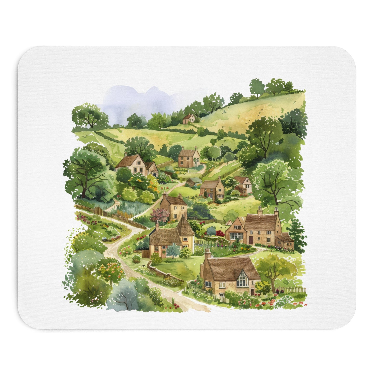 Charming Countryside Mouse Pad, Rustic Decor, Desk Accessory, Eco-Friendly Gift, Home Office Decor, Office Essentials
