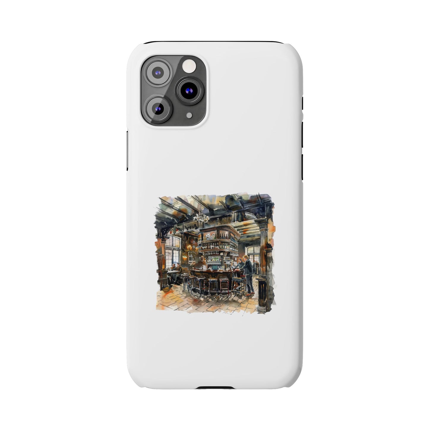 Artisan Bar Scene Phone Cases, Custom Slim Cases for Home Decor Lovers, Unique Gift for Bar Enthusiasts, Perfect for Birthdays and Holidays