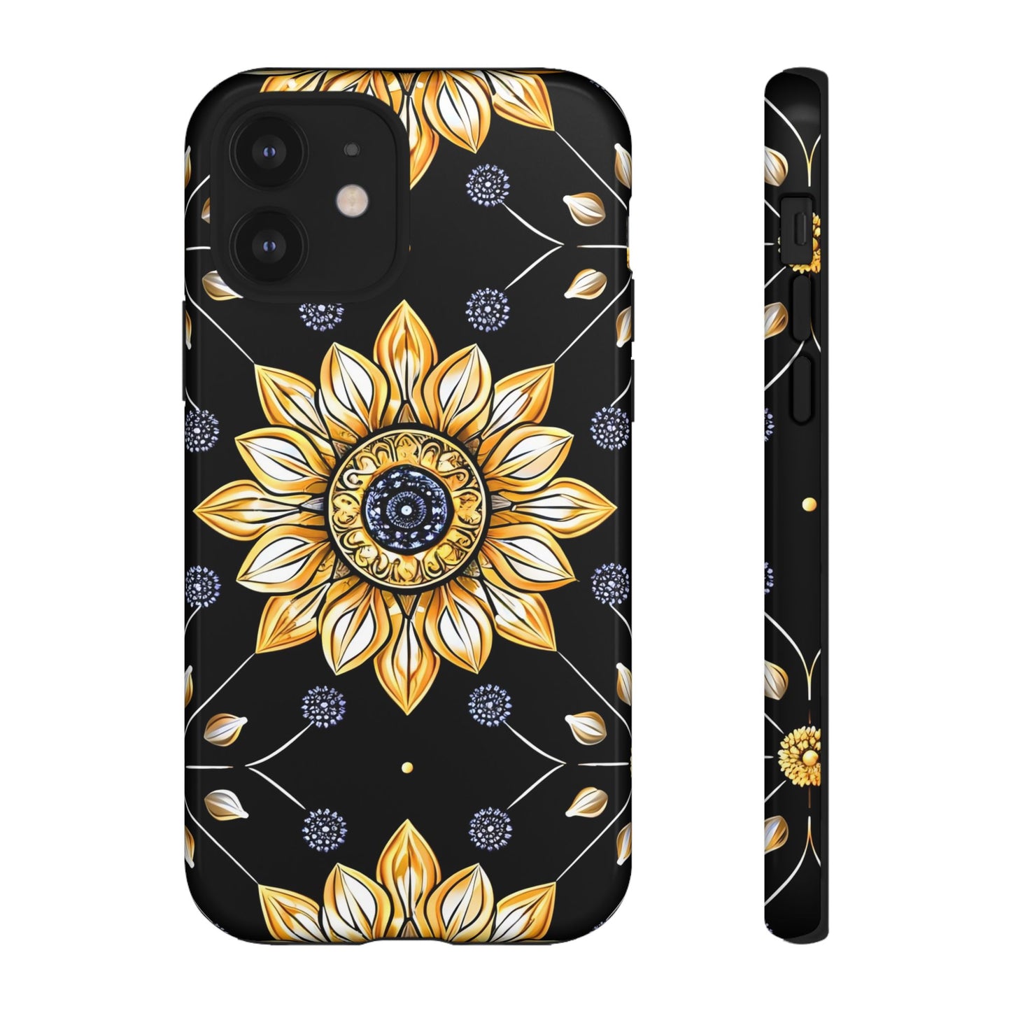 Floral Phone Case with Mandala Design, Tough Cases for iPhone & Samsung, Boho Style, Gift for Her, Unique Accessories